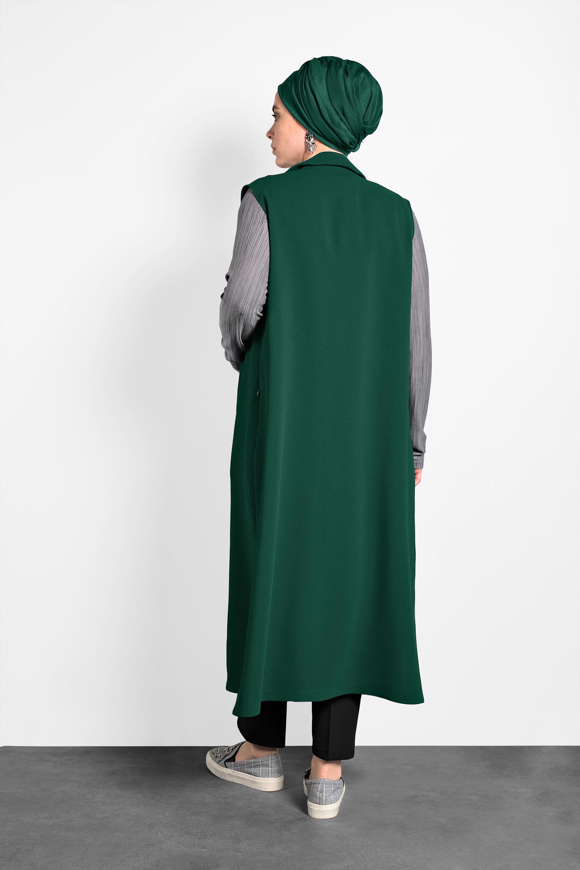 Vêtements hijab VERT GILET À BOUTONNÉ 2641 
