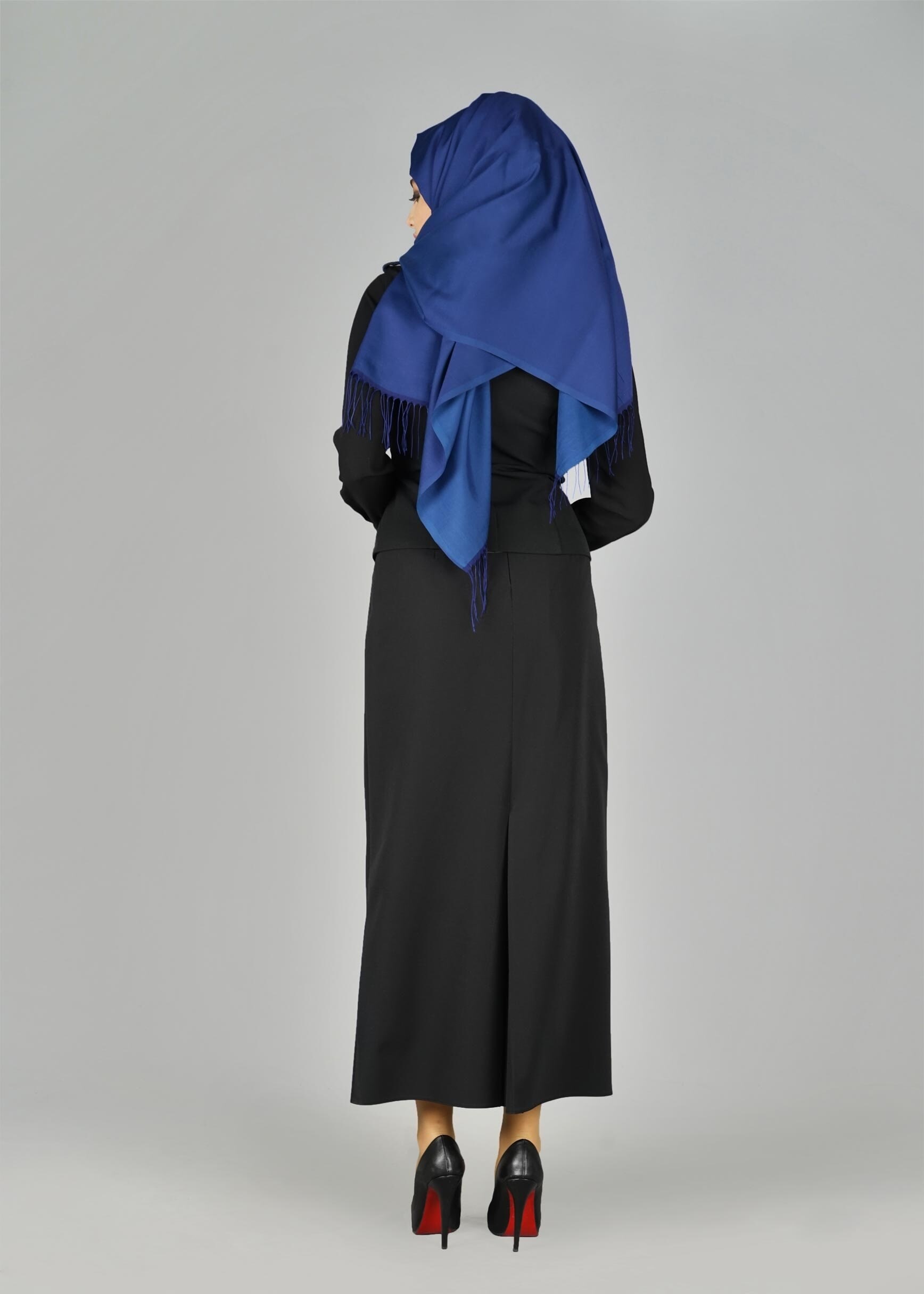 Tesettür giyim LACİVERT DESENLİ DÜĞMELİ YELEK 4007