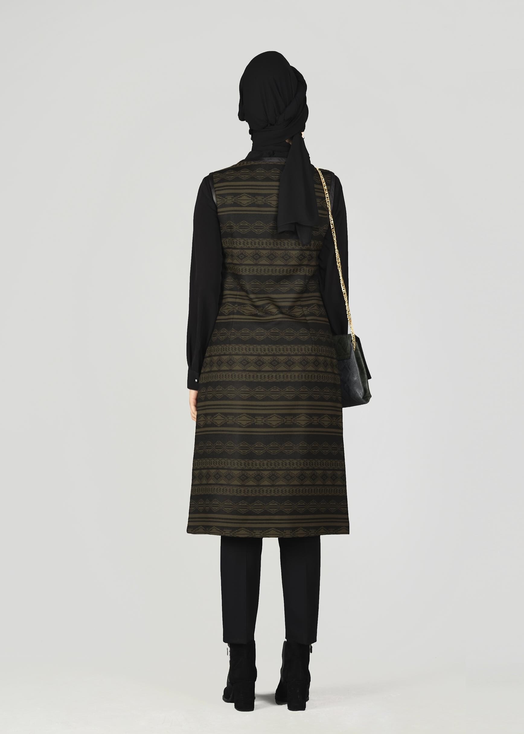 Tesettür giyim HAKİ 4028 YELEK