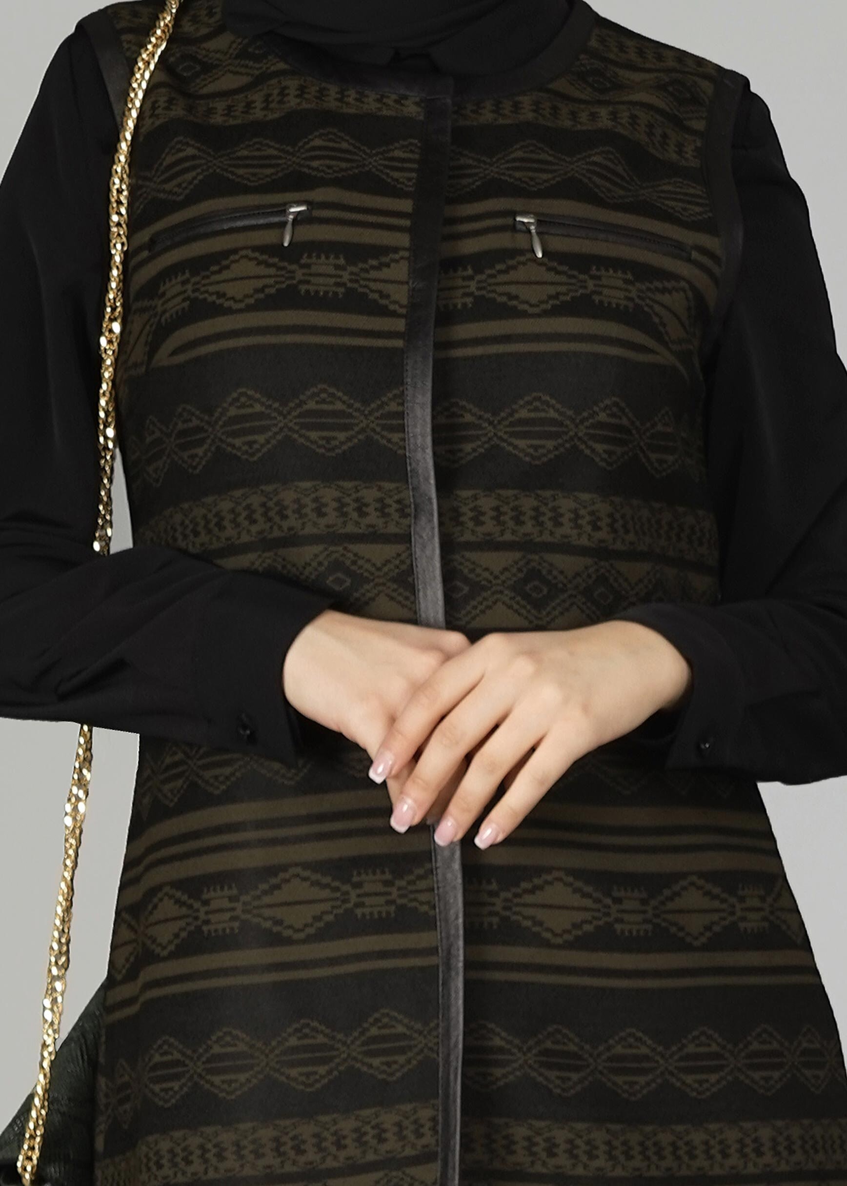 Tesettür giyim HAKİ 4028 YELEK