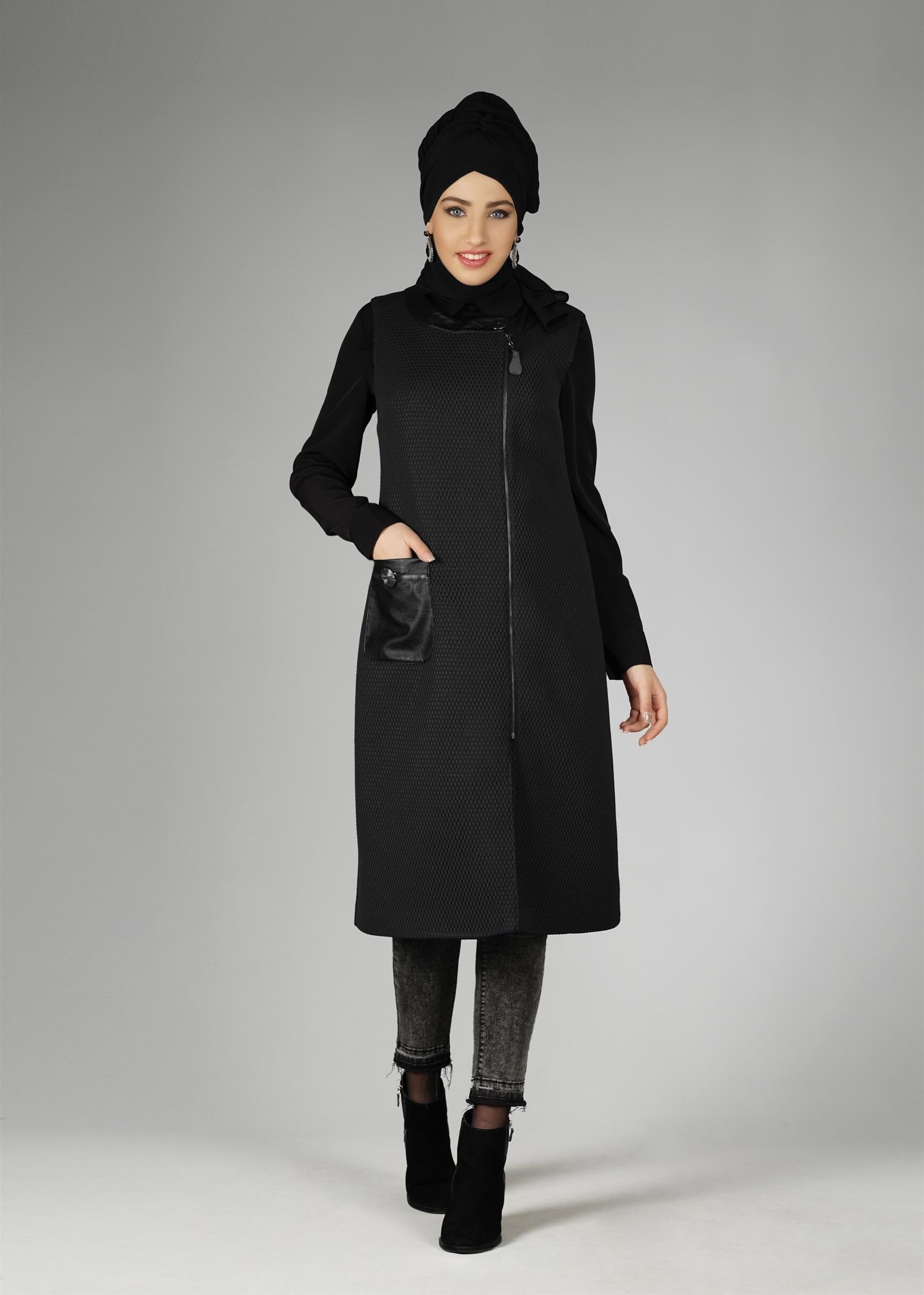 Tesettür giyim SİYAH 4034 YELEK