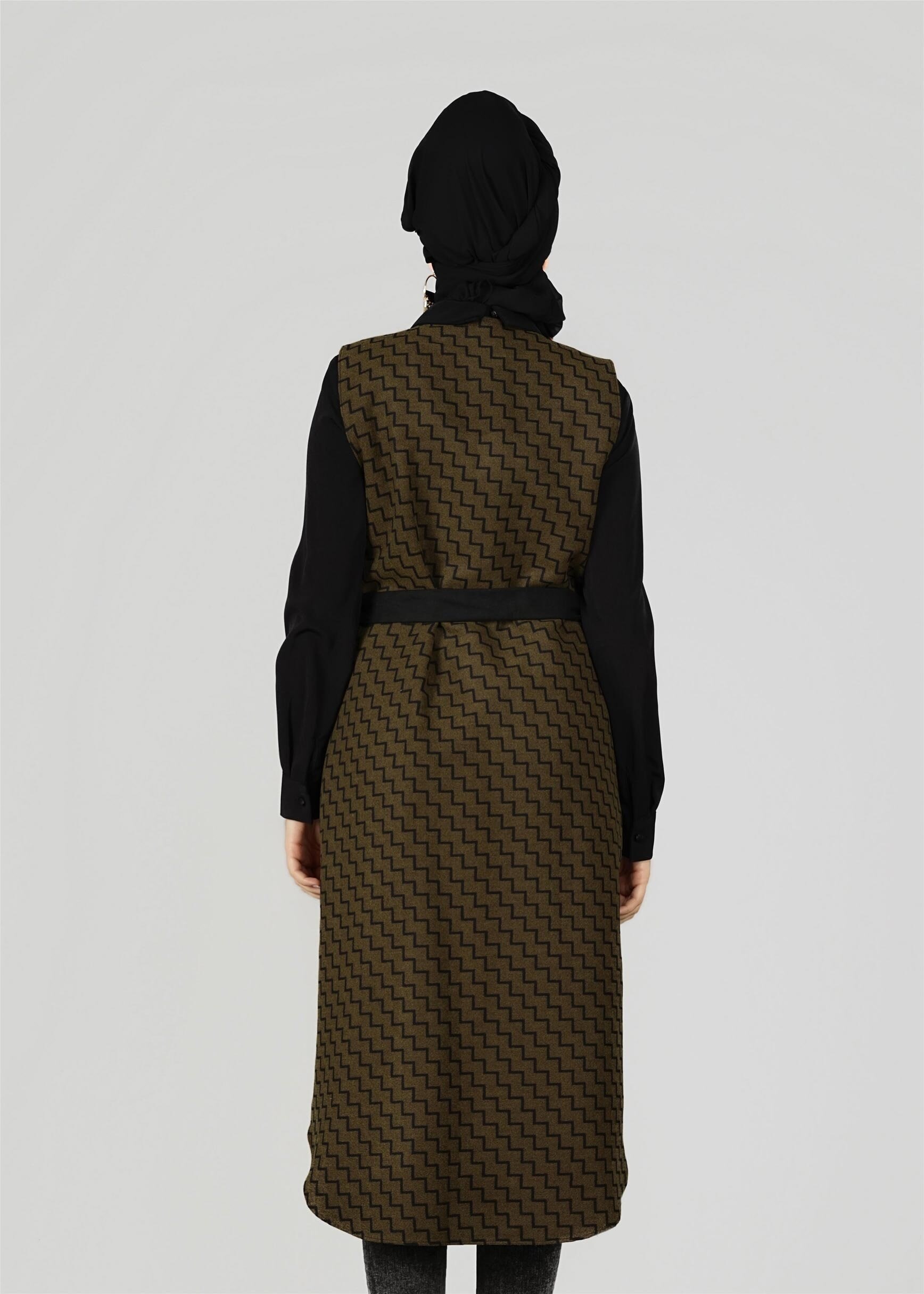 Tesettür giyim HAKİ 4051 YELEK