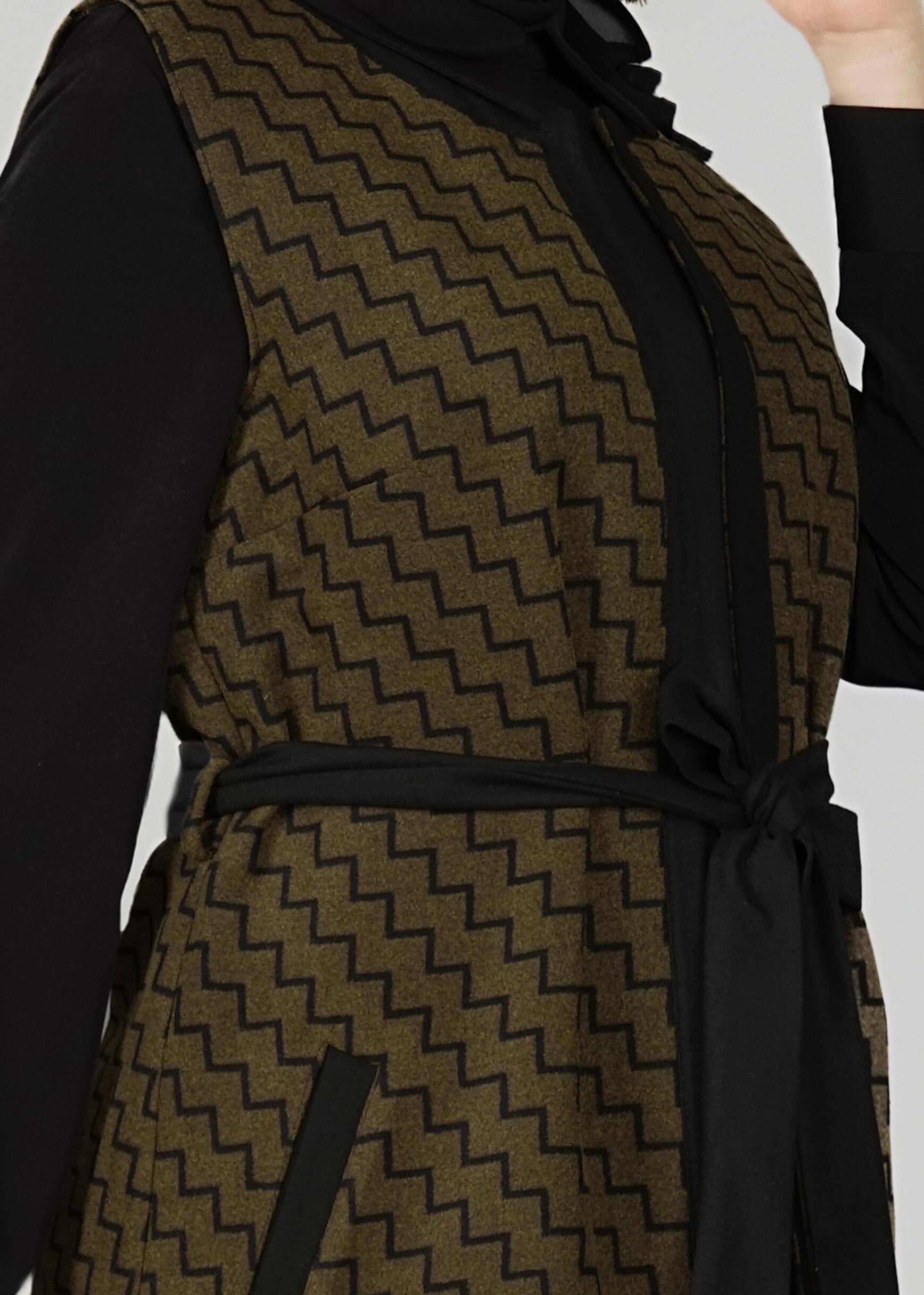 Tesettür giyim HAKİ 4051 YELEK