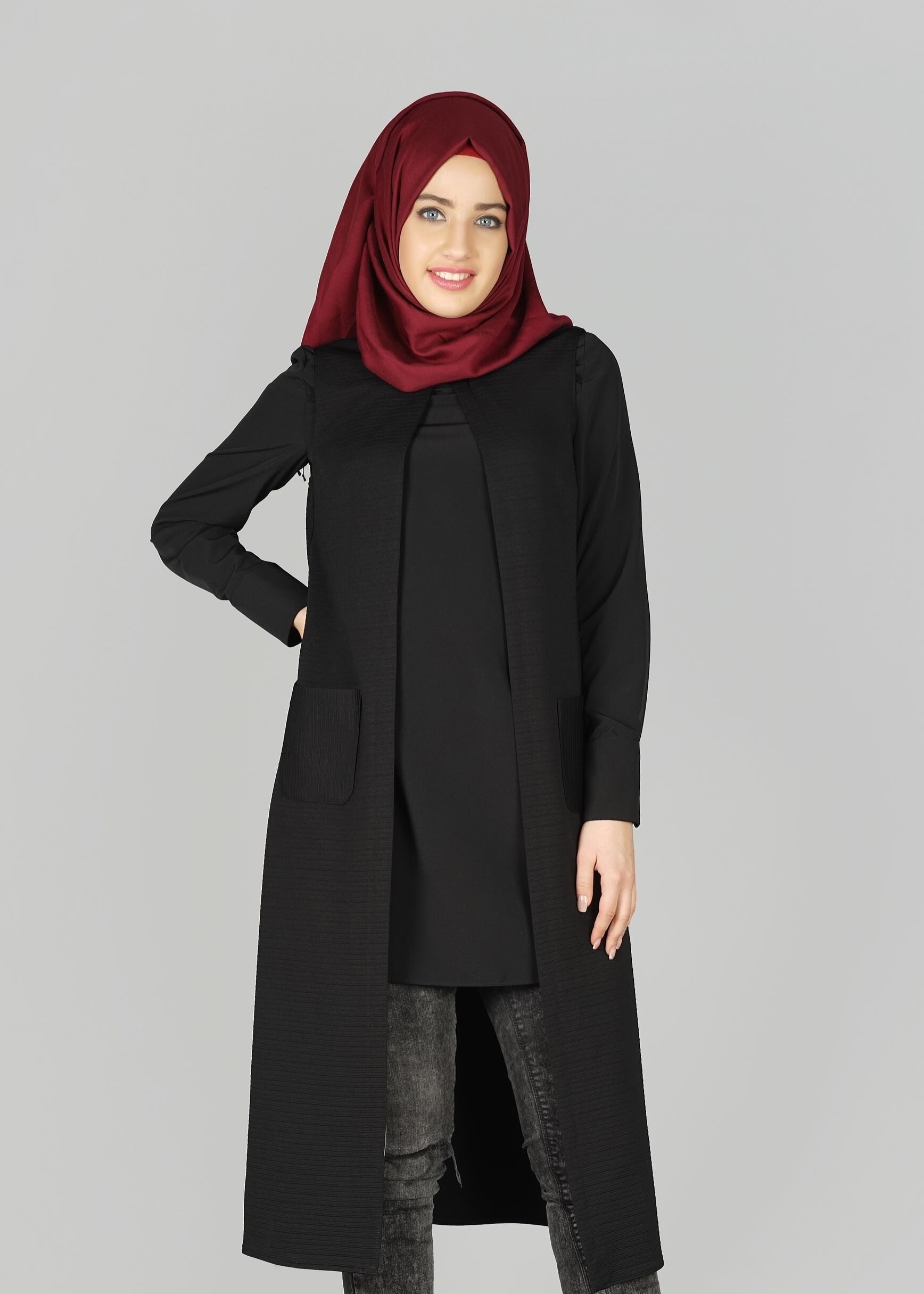 Tesettür giyim SİYAH 4710 YELEK
