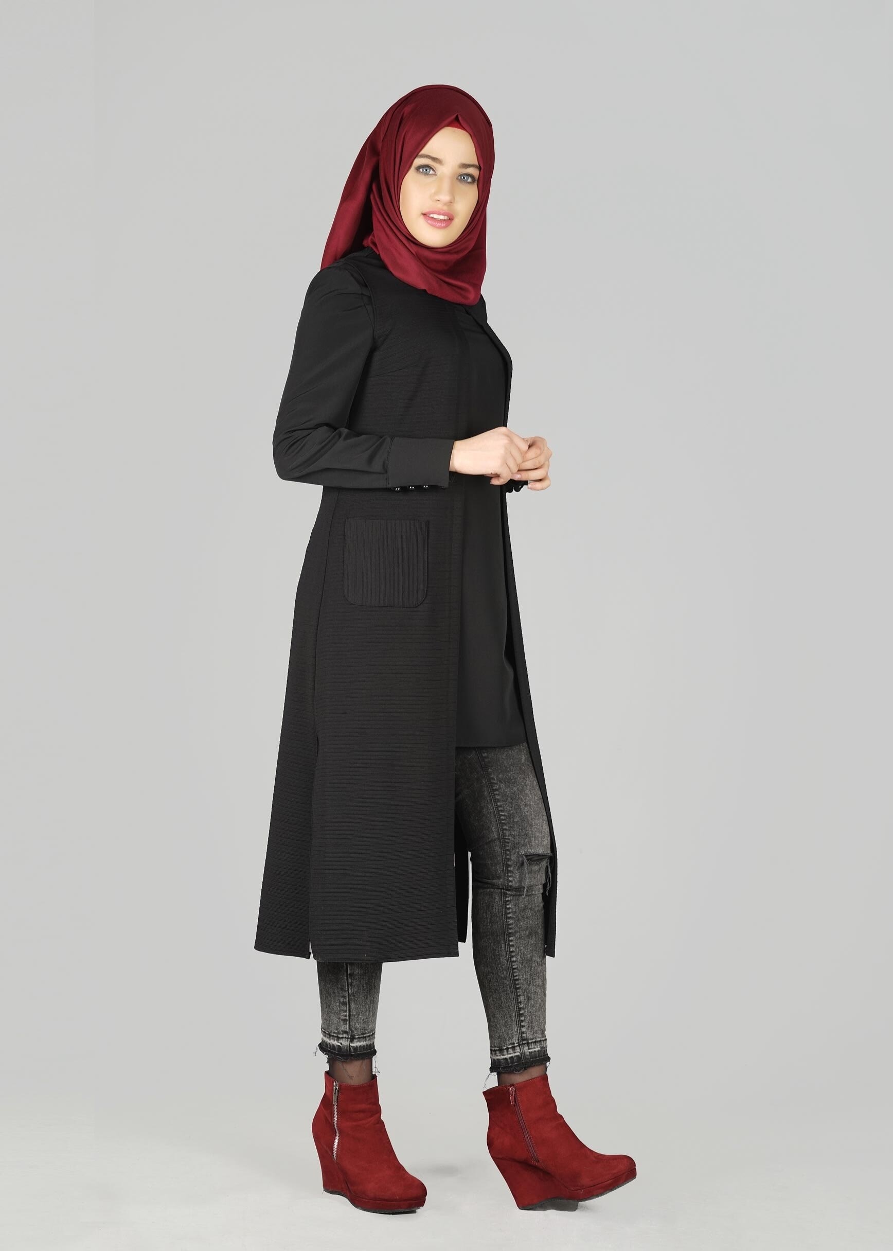 Tesettür giyim SİYAH 4710 YELEK