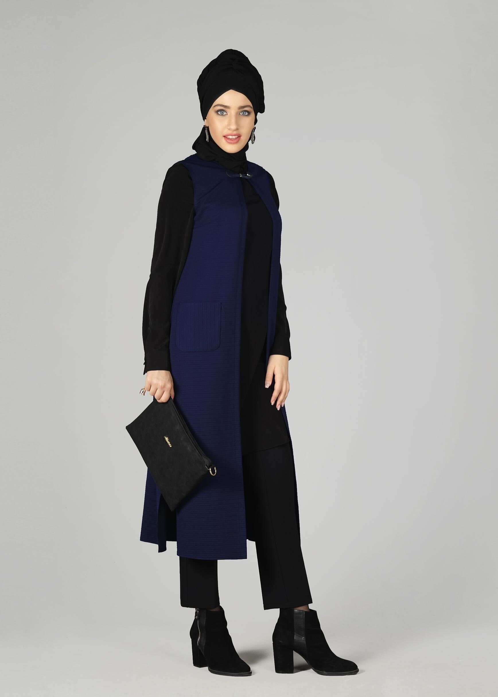 Tesettür giyim LACİVERT 4710 YELEK