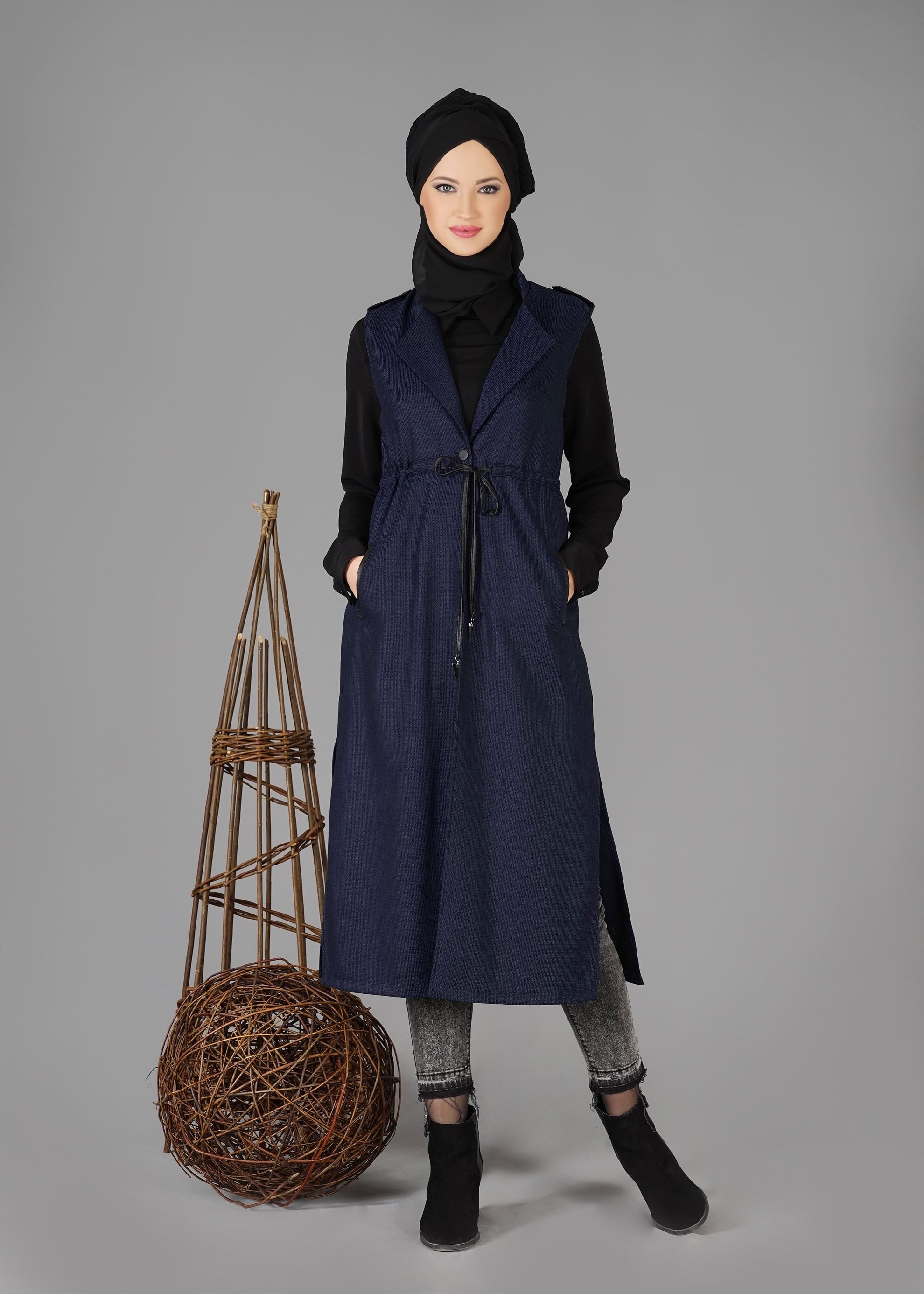 Tesettür giyim LACİVERT 4713 YELEK