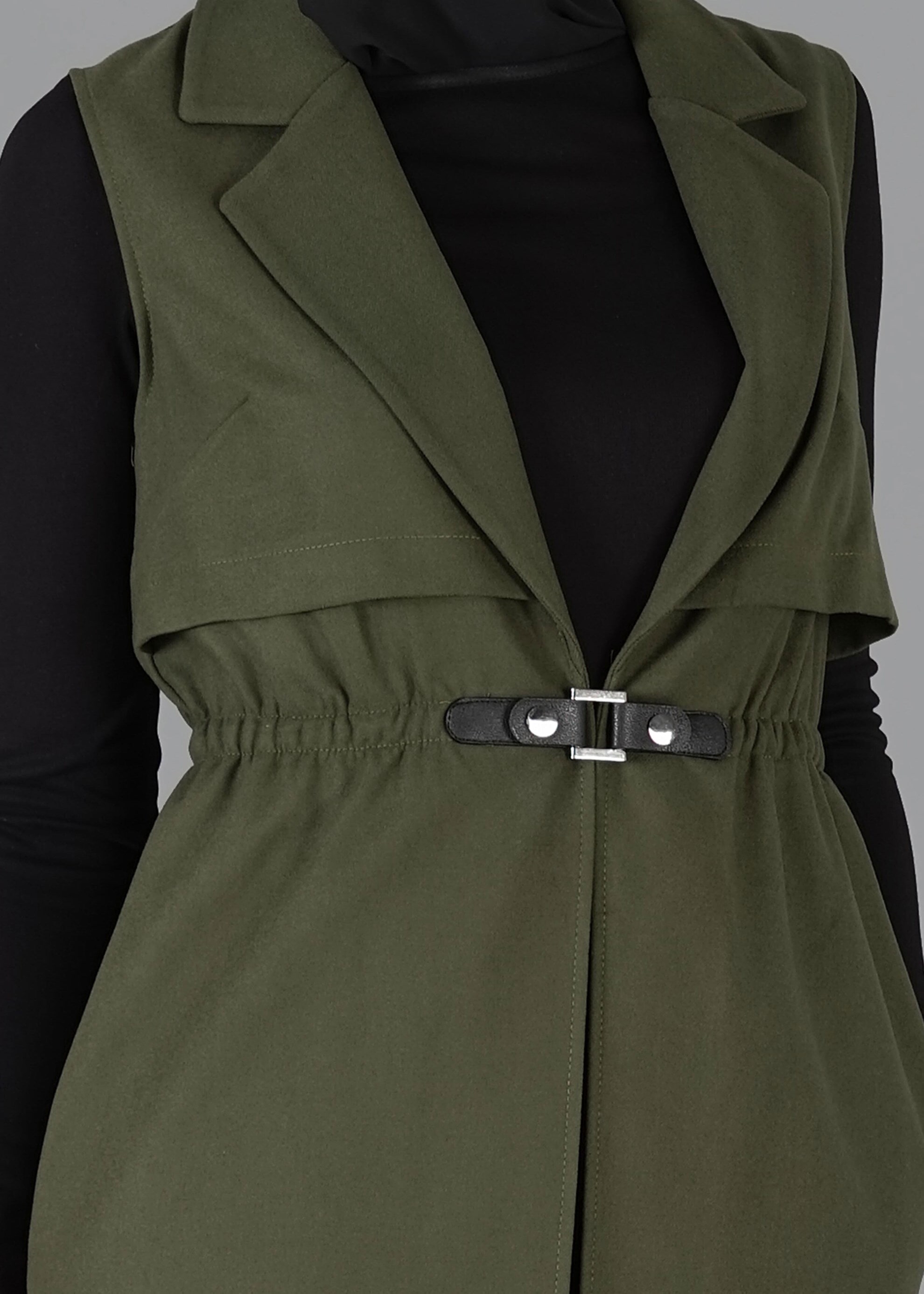 Tesettür giyim HAKİ 4755 YELEK