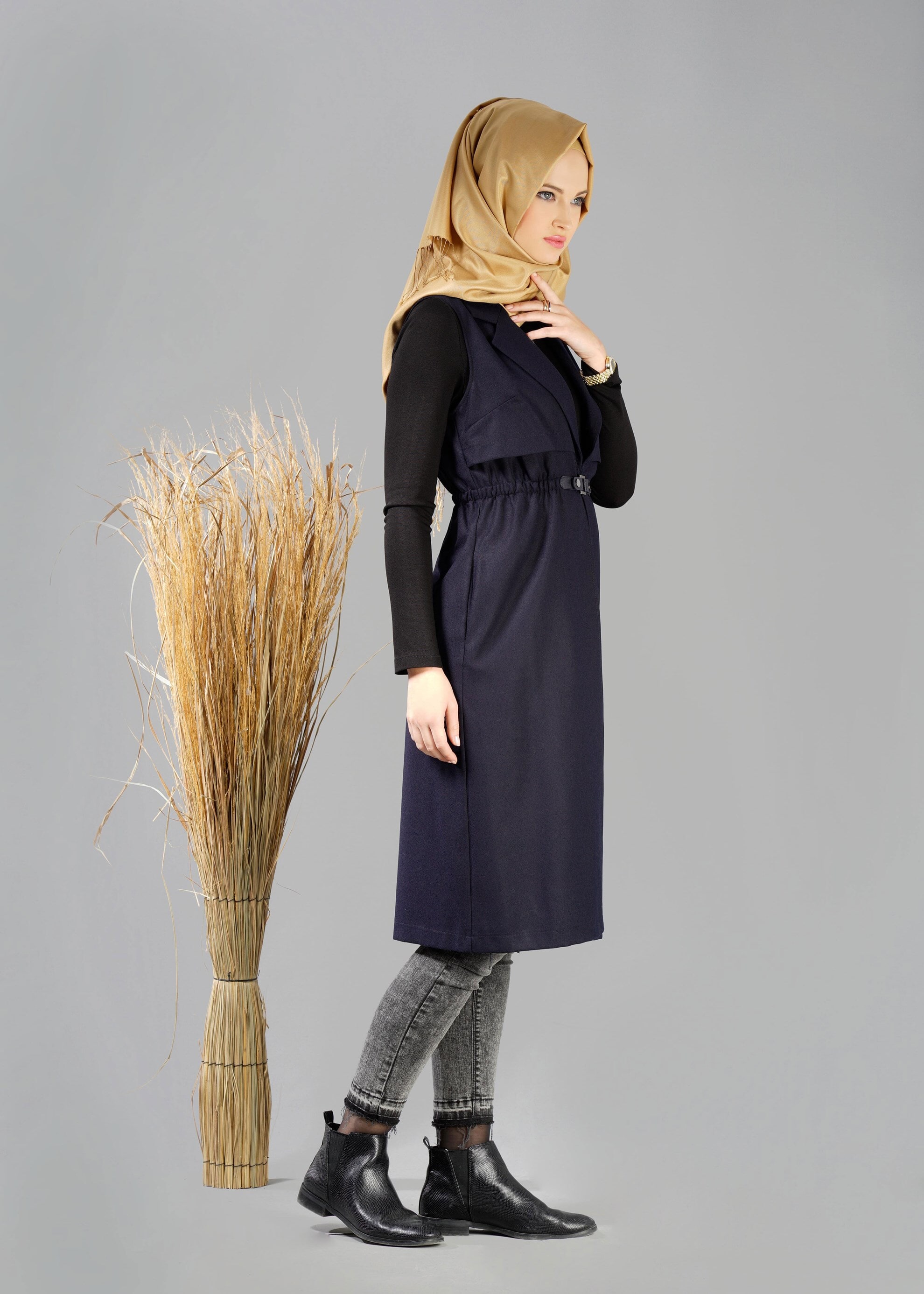 Tesettür giyim LACİVERT 4755 YELEK