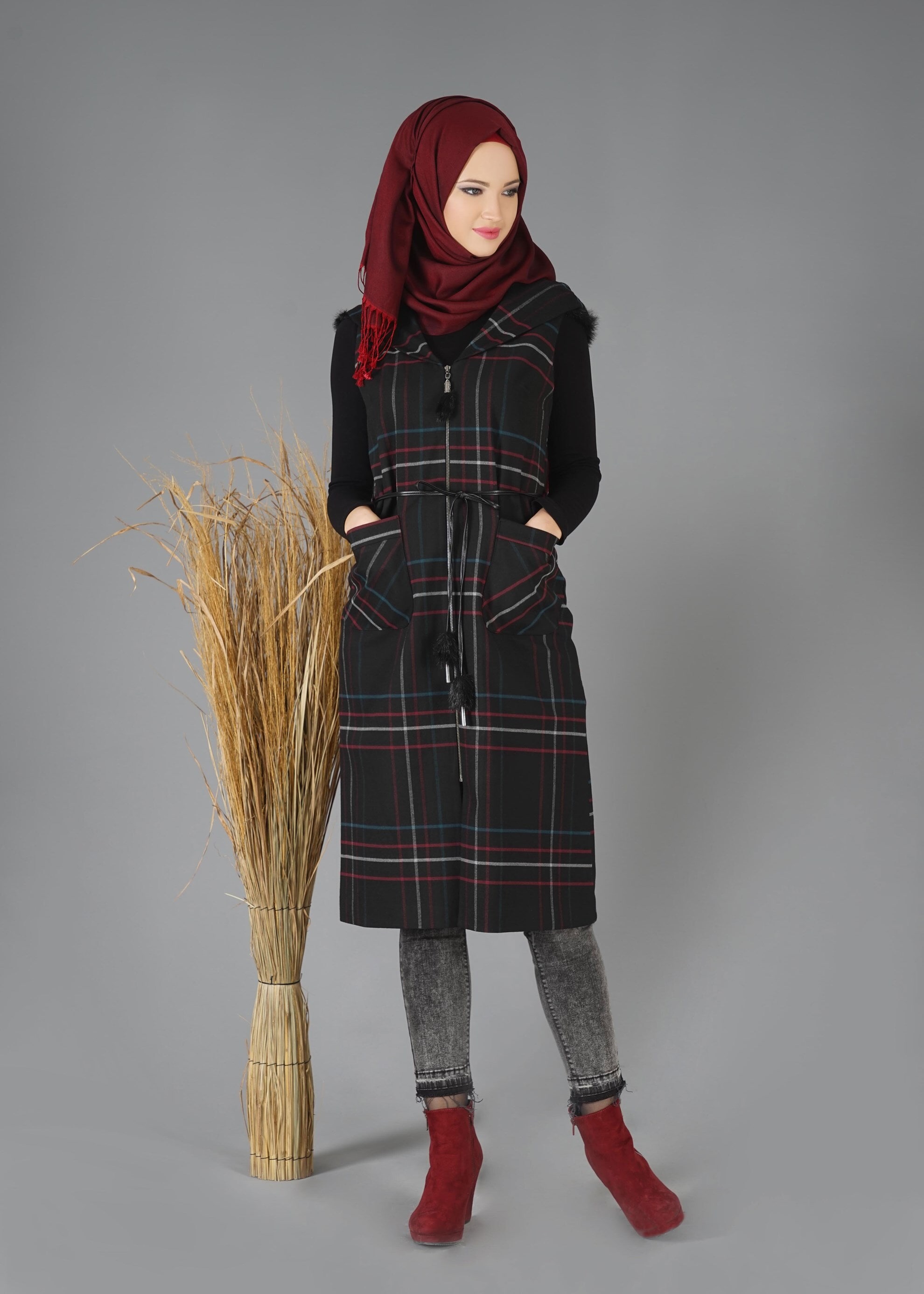 Tesettür giyim SİYAH 4765 YELEK