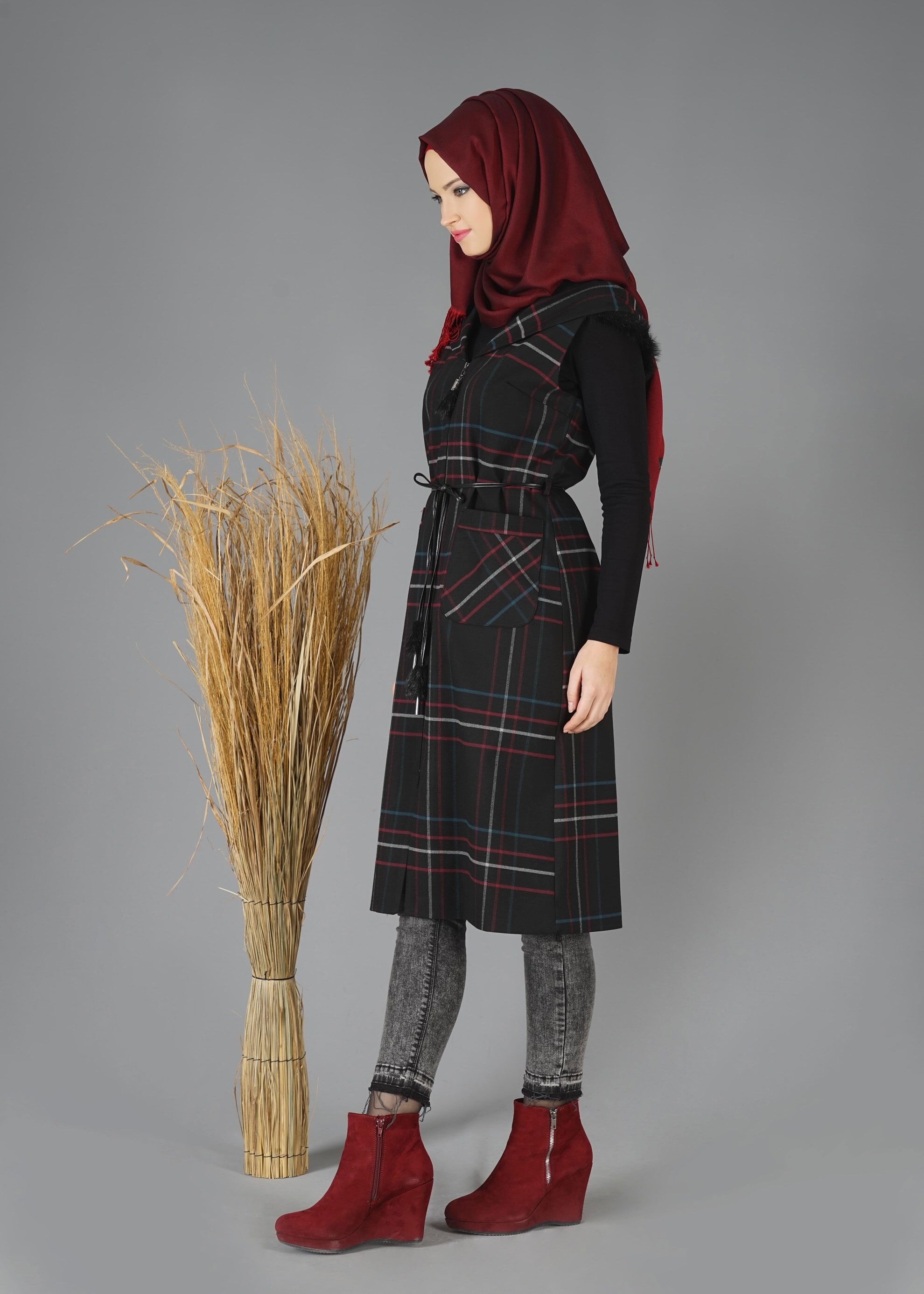 Tesettür giyim SİYAH 4765 YELEK