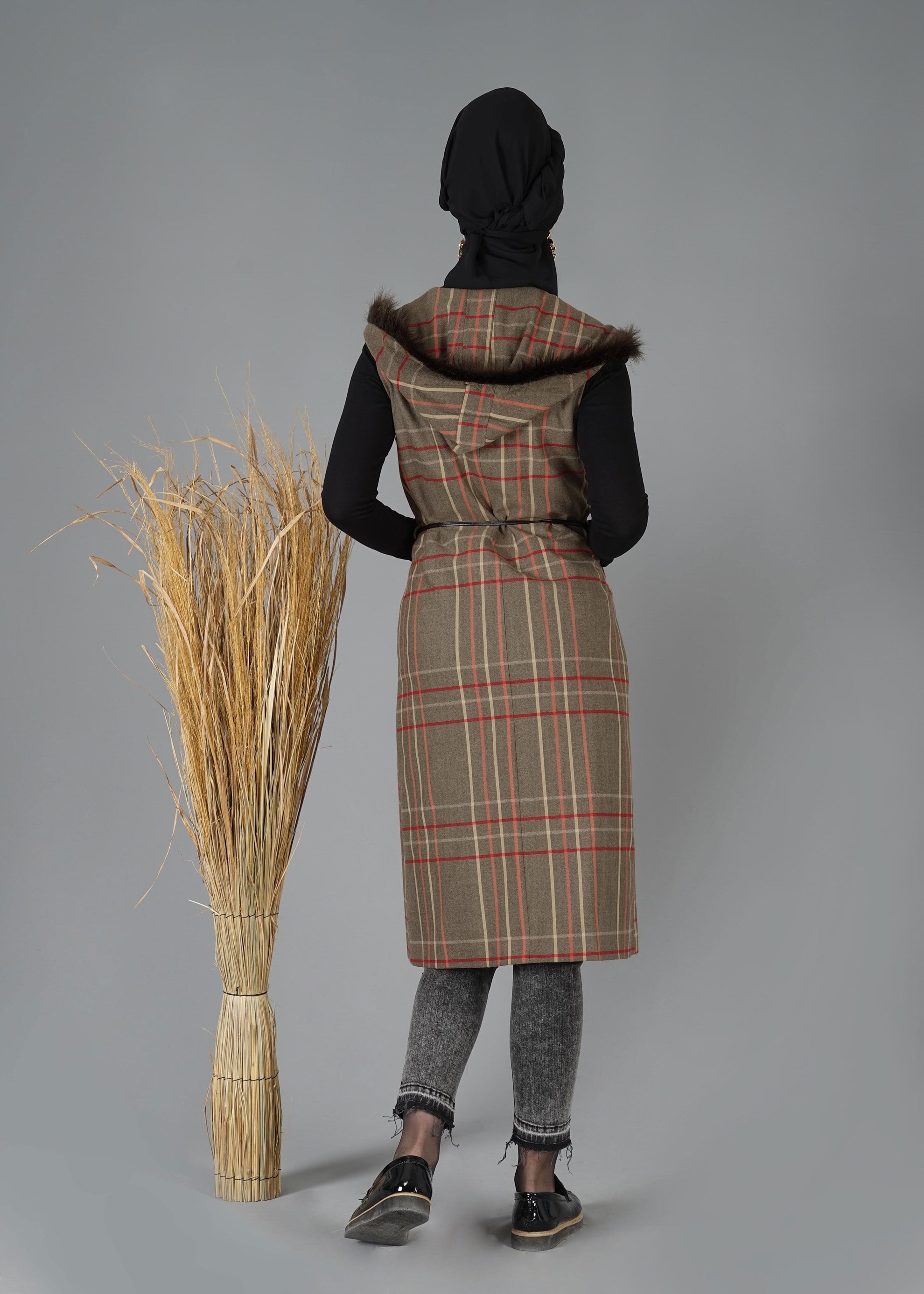 Tesettür giyim VİZON 4765 YELEK