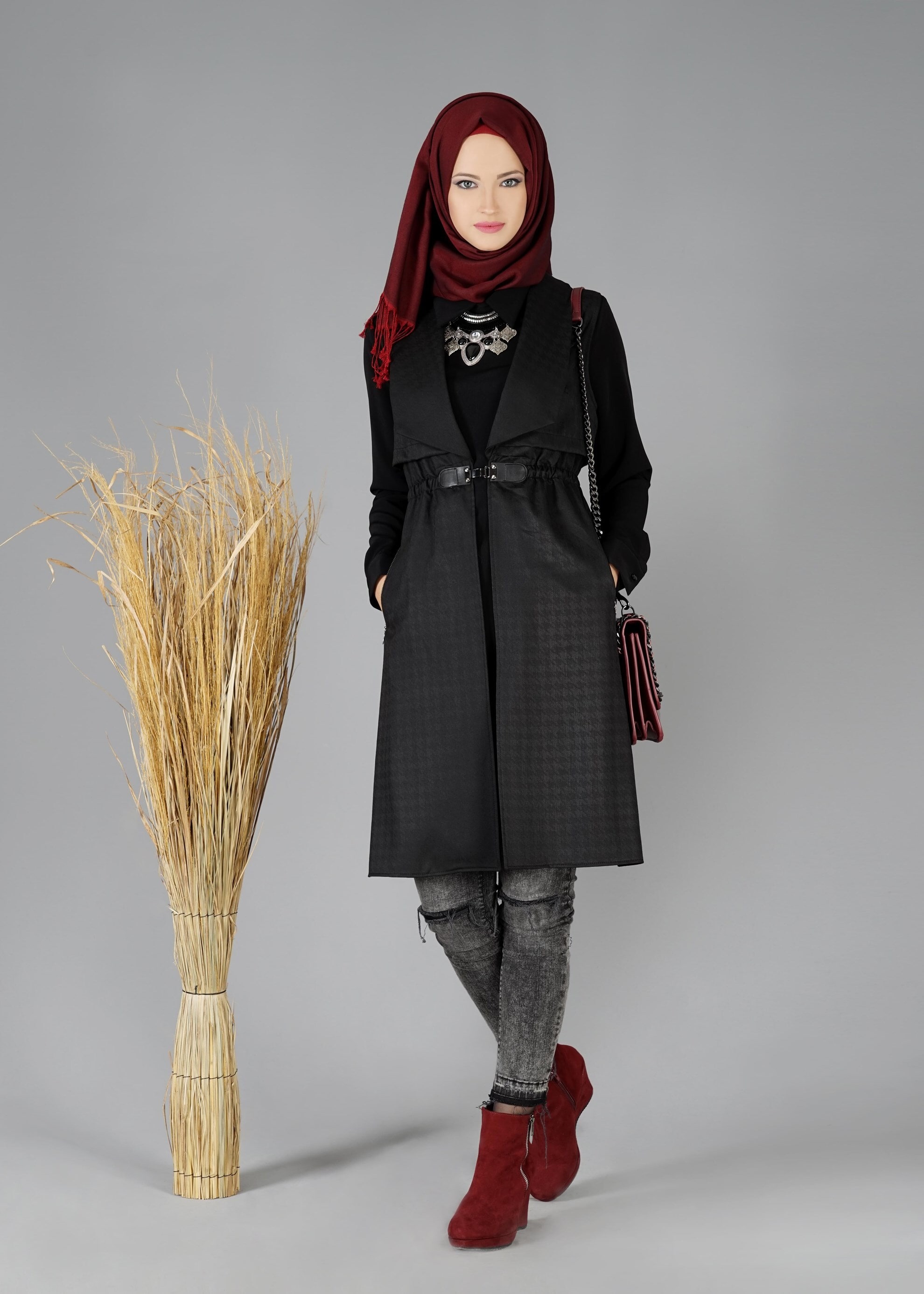 Tesettür giyim SİYAH 4774 YELEK