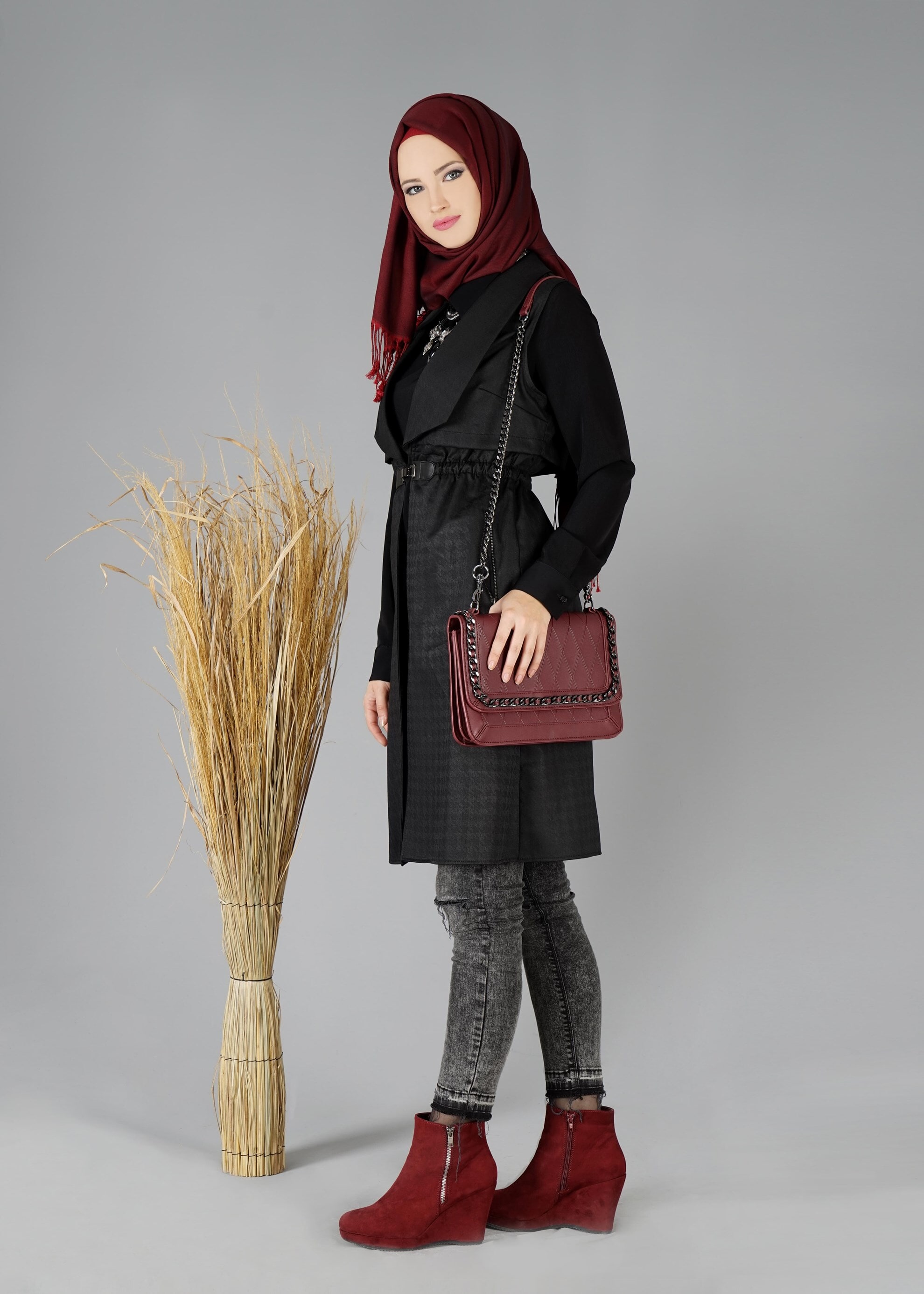 Tesettür giyim SİYAH 4774 YELEK