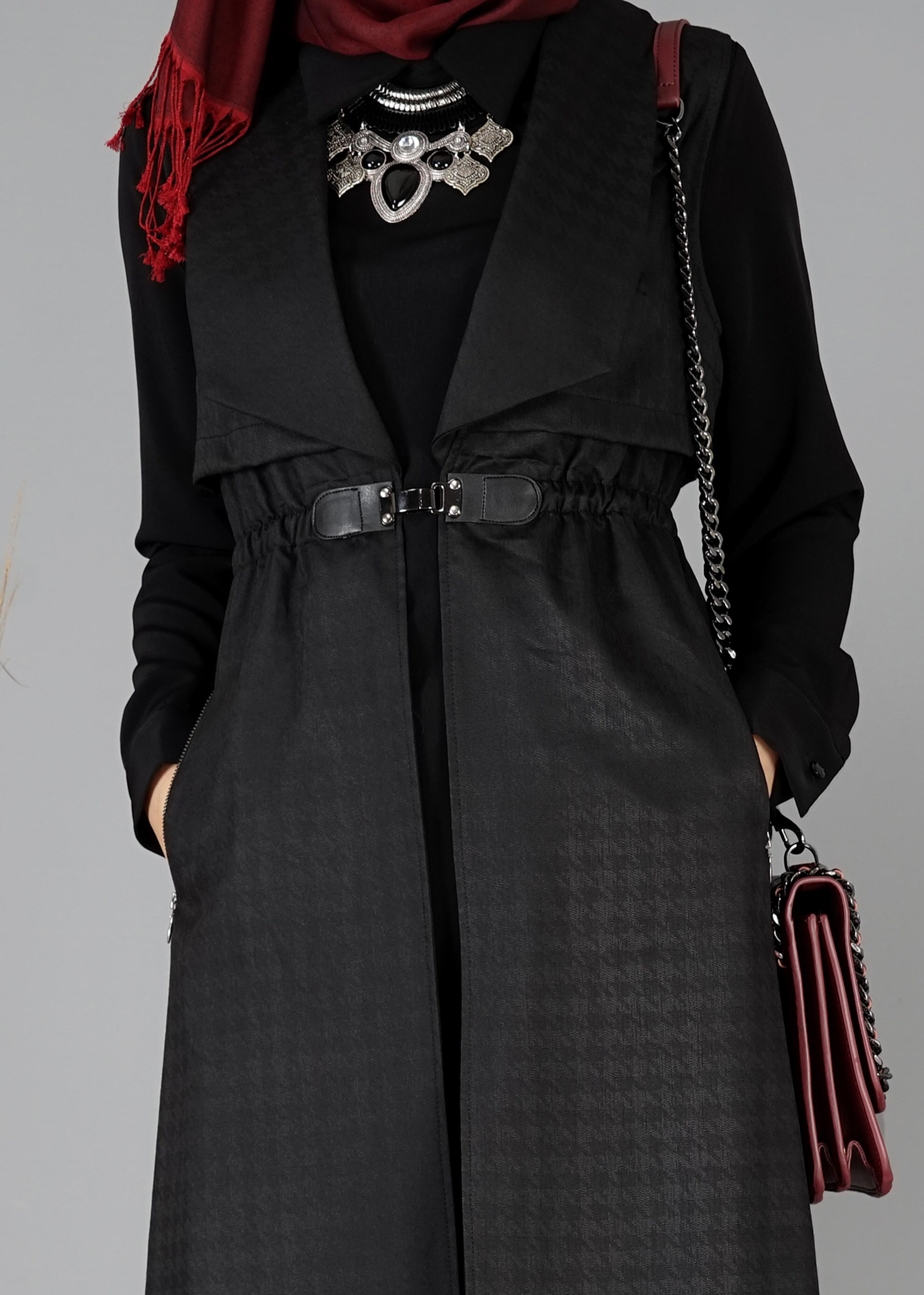 Tesettür giyim SİYAH 4774 YELEK