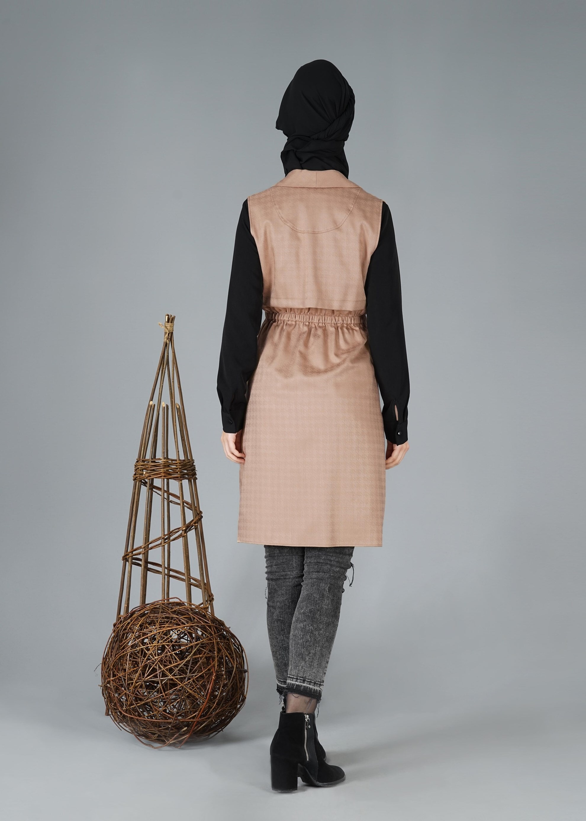 Tesettür giyim KAHVE 4774 YELEK