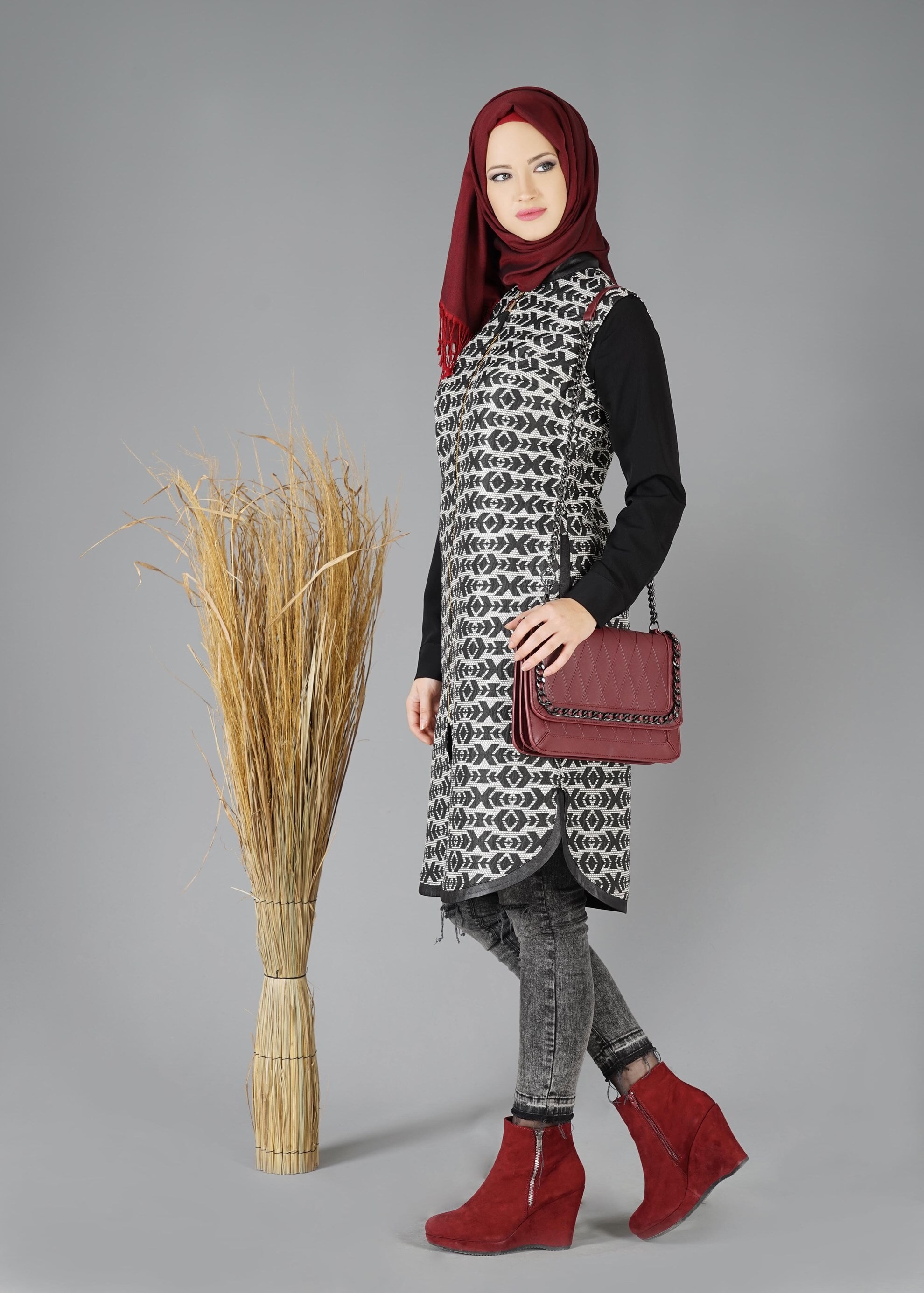 Tesettür giyim SİYAH 4785 YELEK