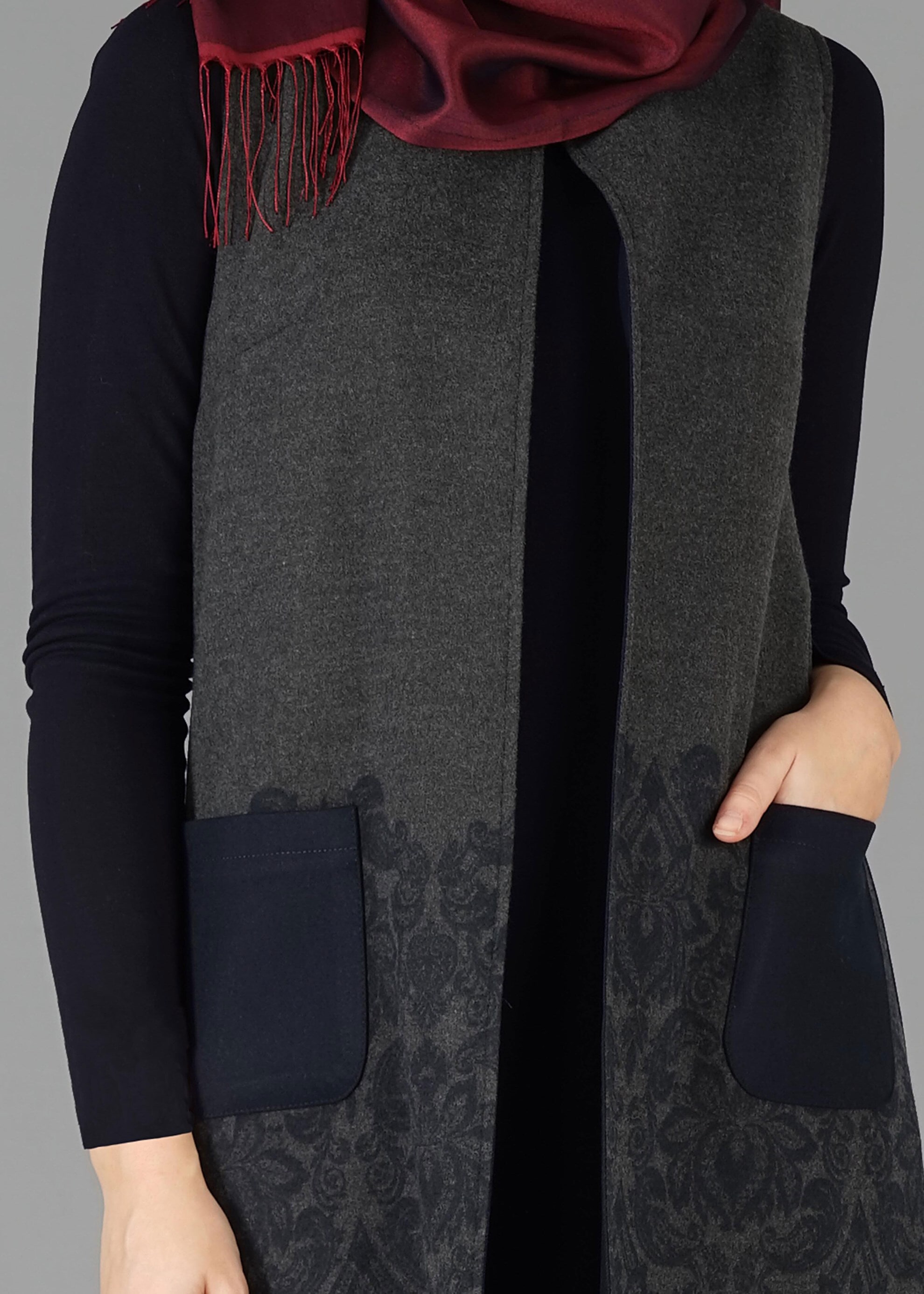 Tesettür giyim LACİVERT 4786 YELEK