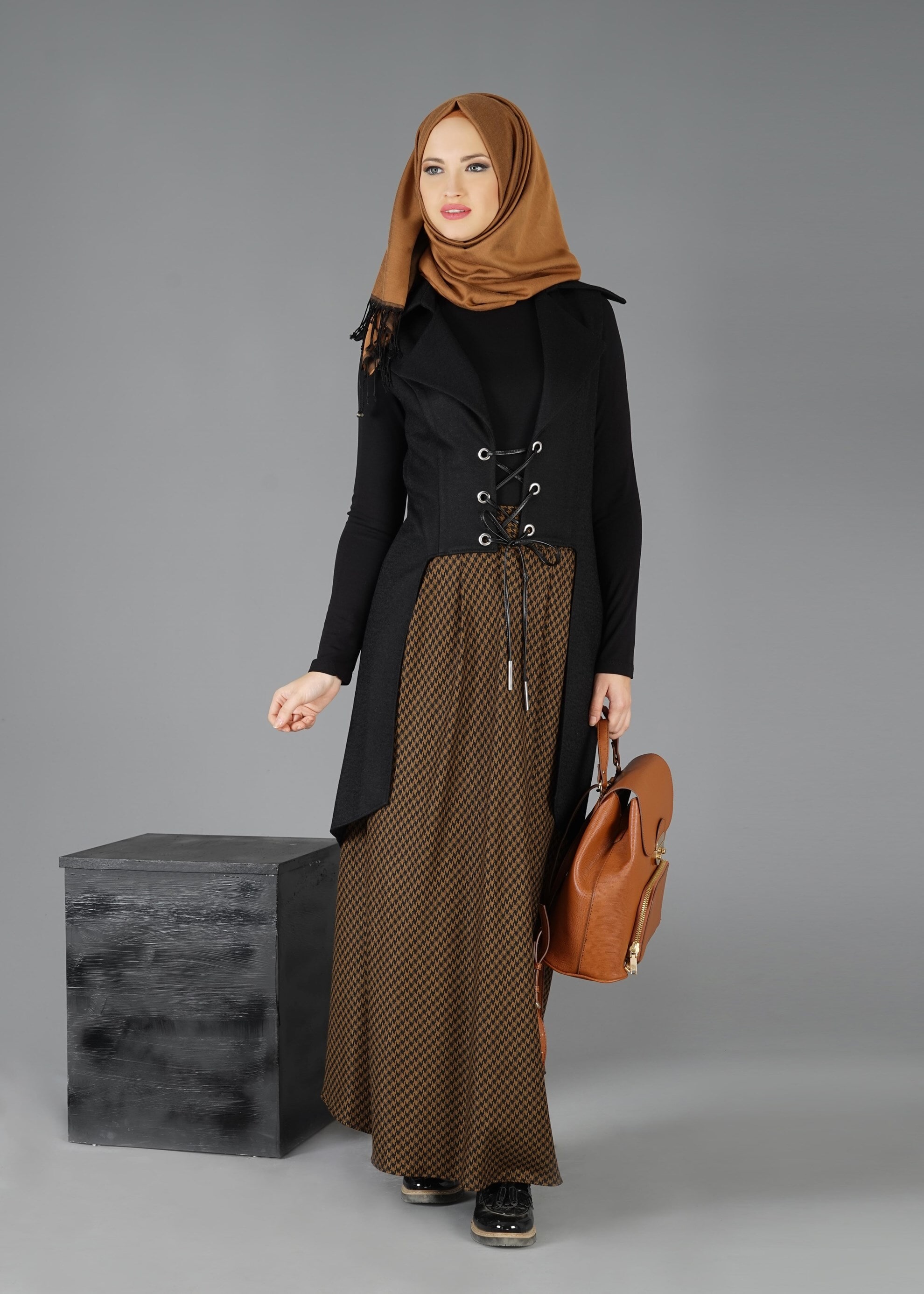 Tesettür giyim SİYAH 4792 YELEK