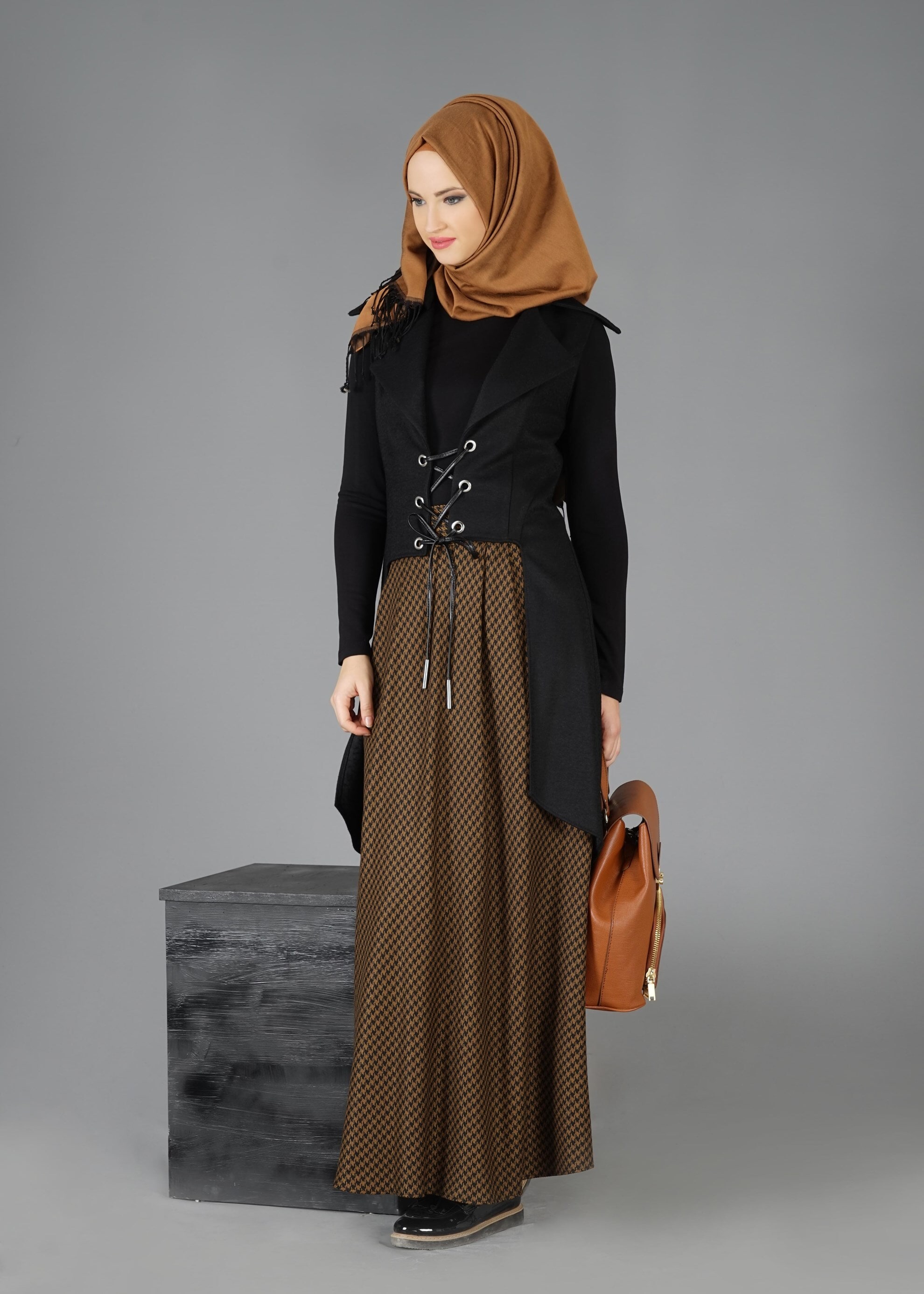 Tesettür giyim SİYAH 4792 YELEK