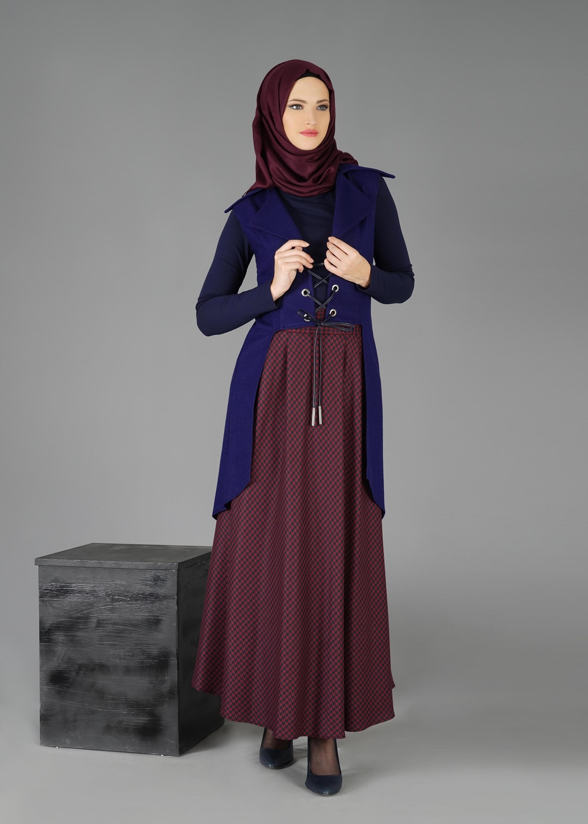 Tesettür giyim LACİVERT 4792 YELEK