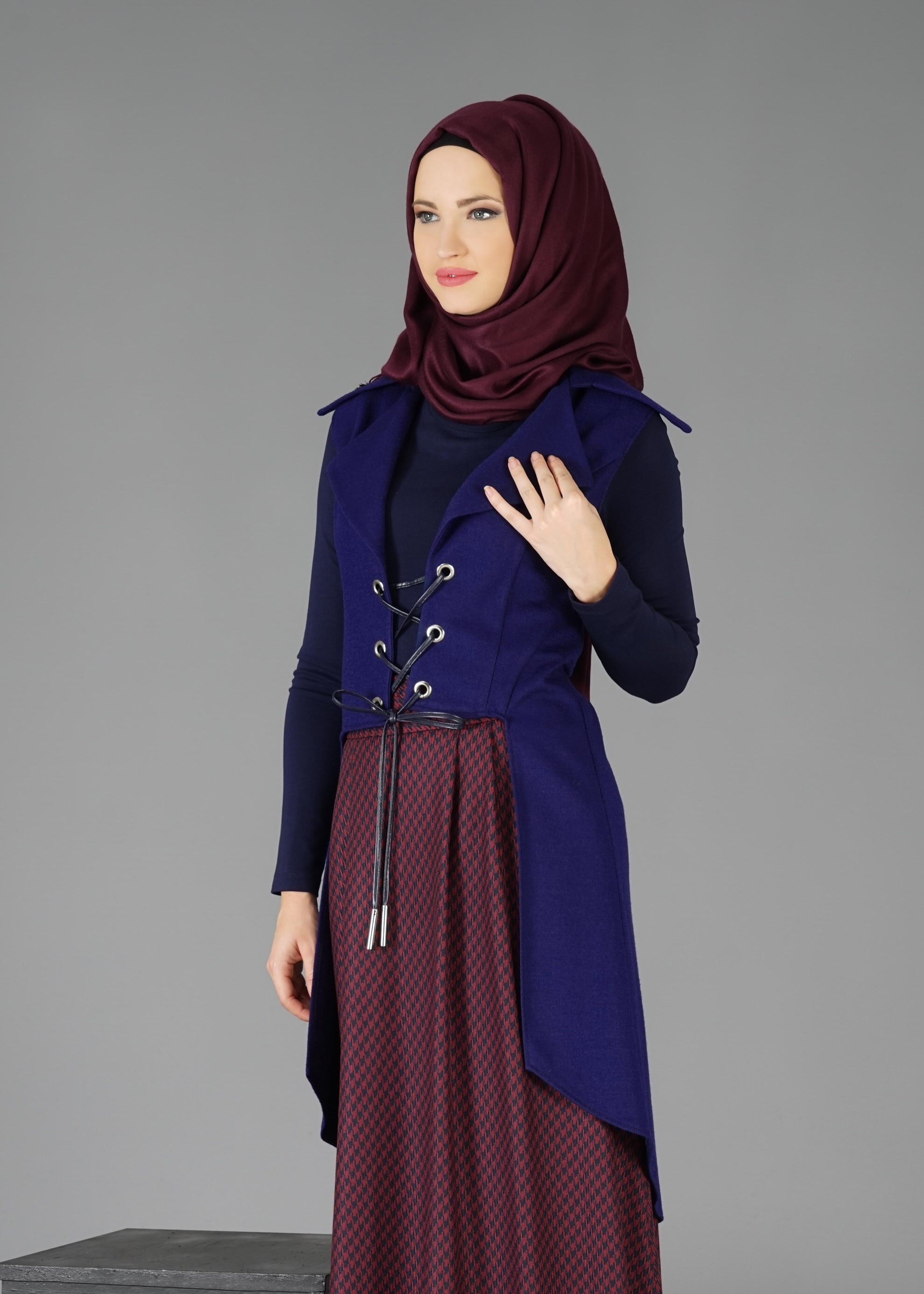 Tesettür giyim LACİVERT 4792 YELEK