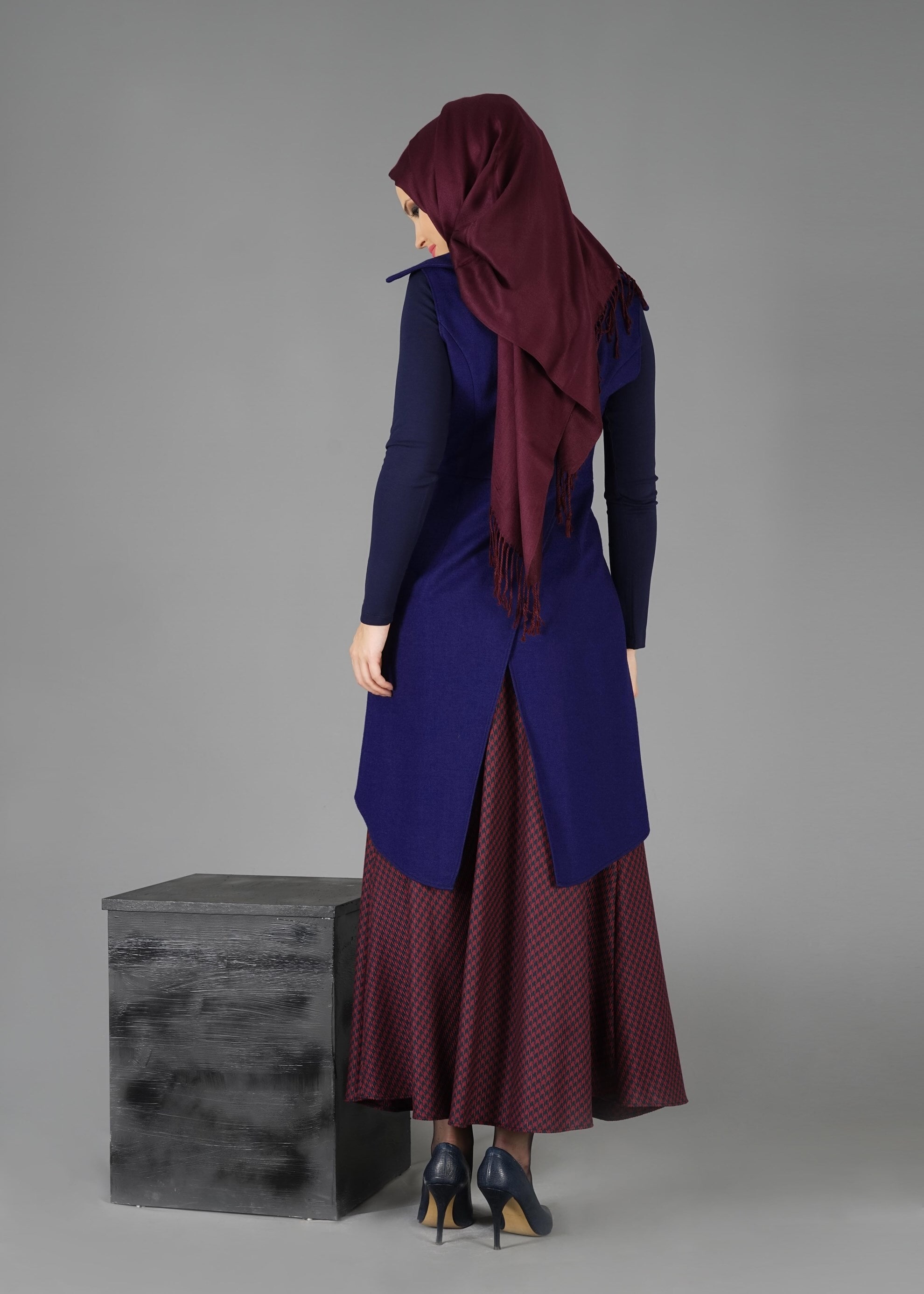 Tesettür giyim LACİVERT 4792 YELEK