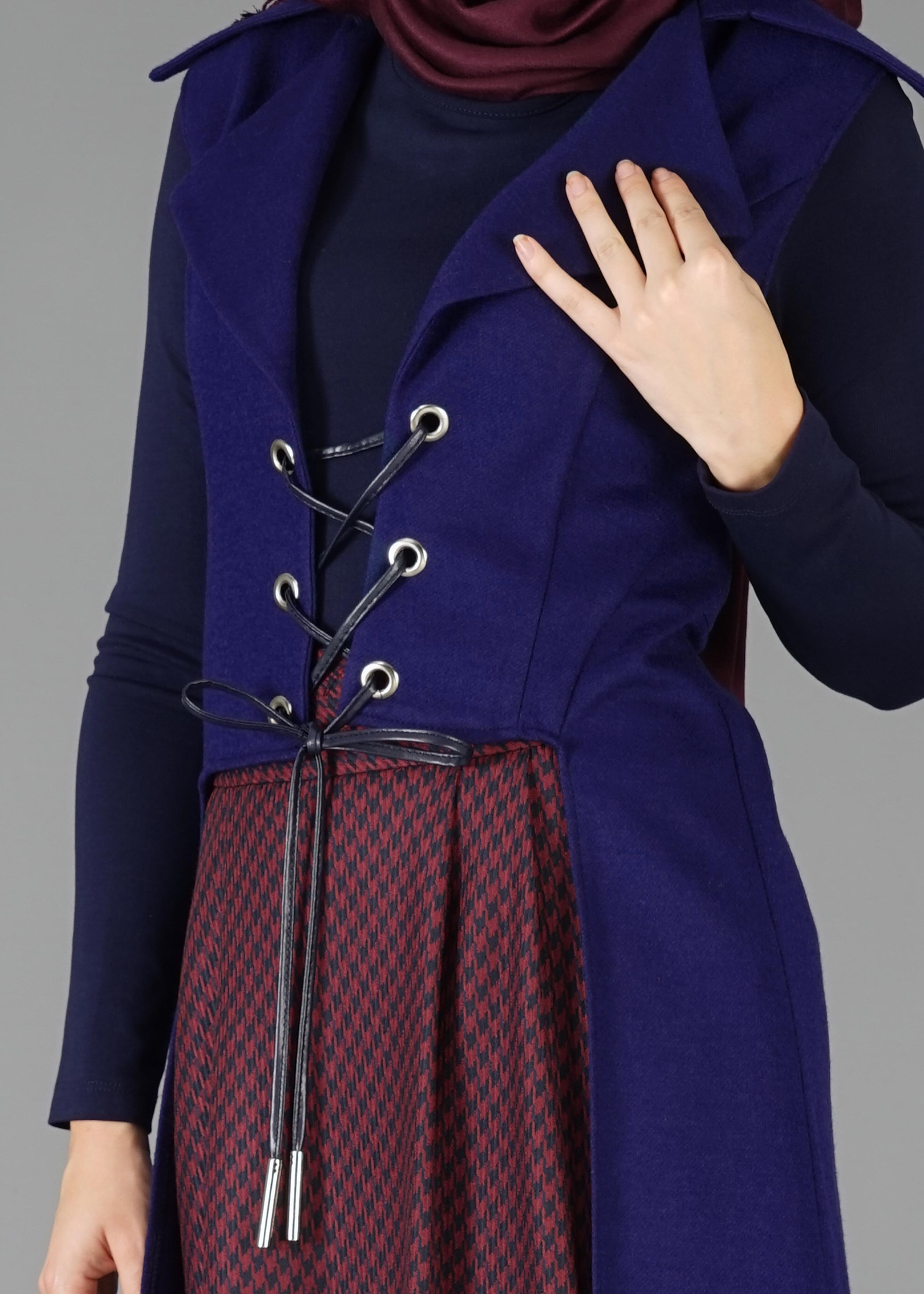 Tesettür giyim LACİVERT 4792 YELEK