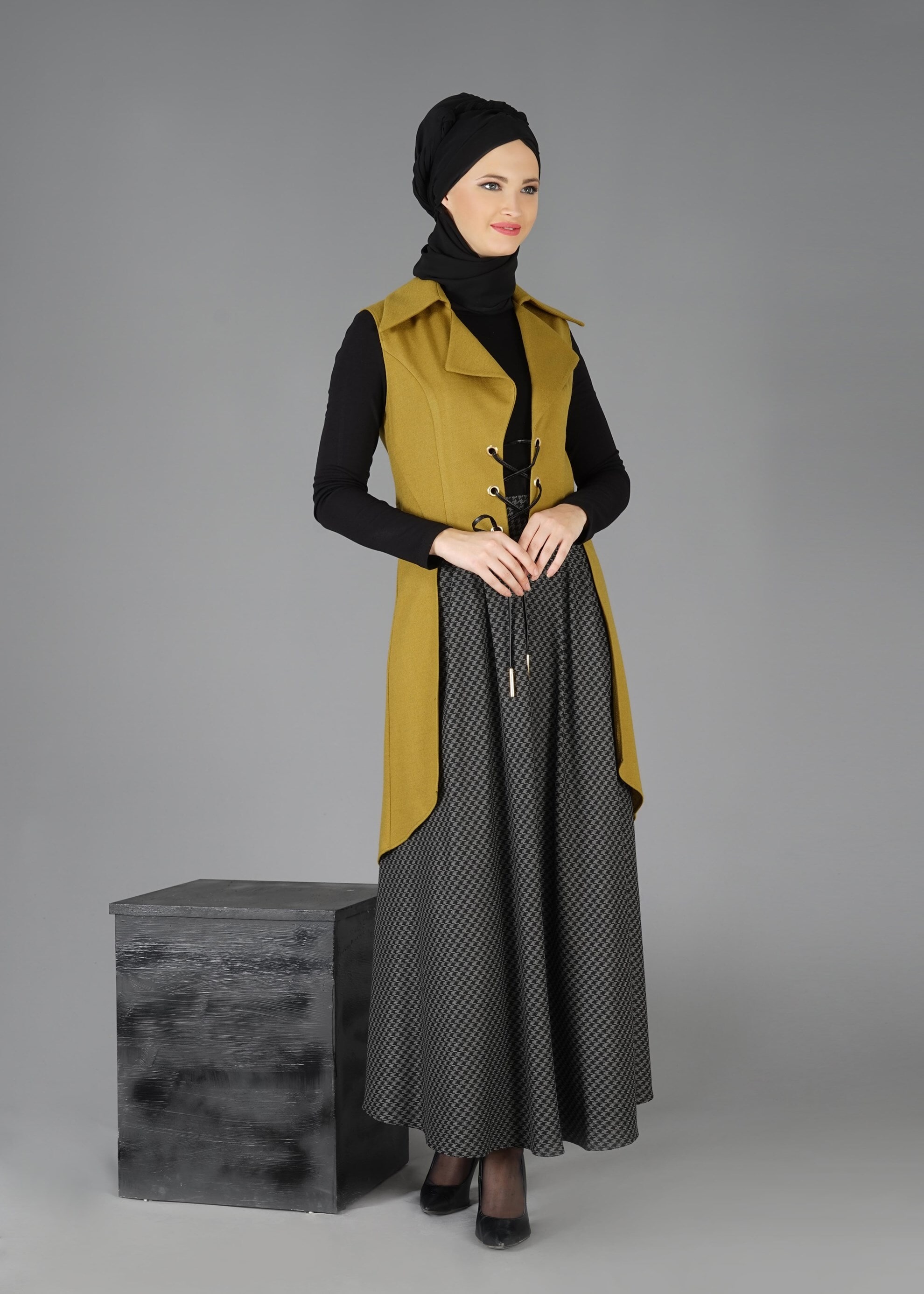 Tesettür giyim YEŞİL 4792 YELEK