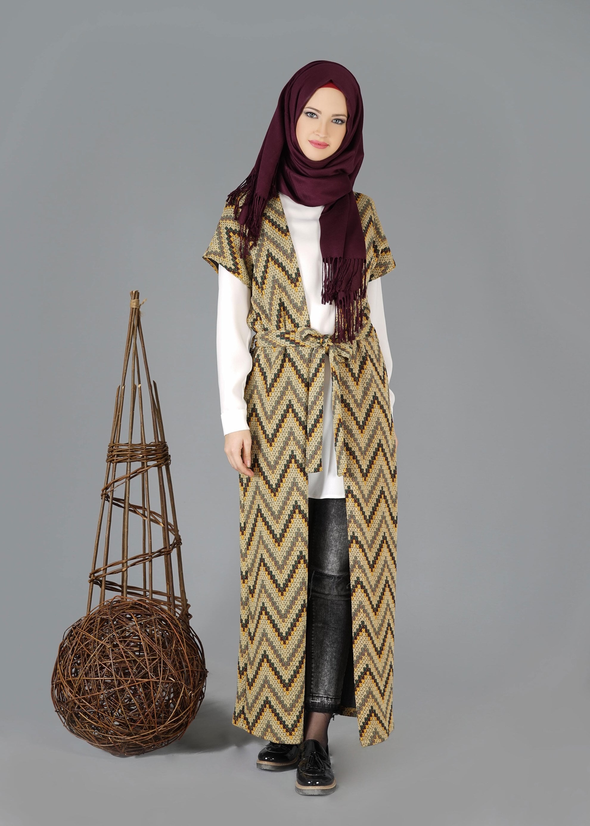 Tesettür giyim HAKİ 4837 YELEK