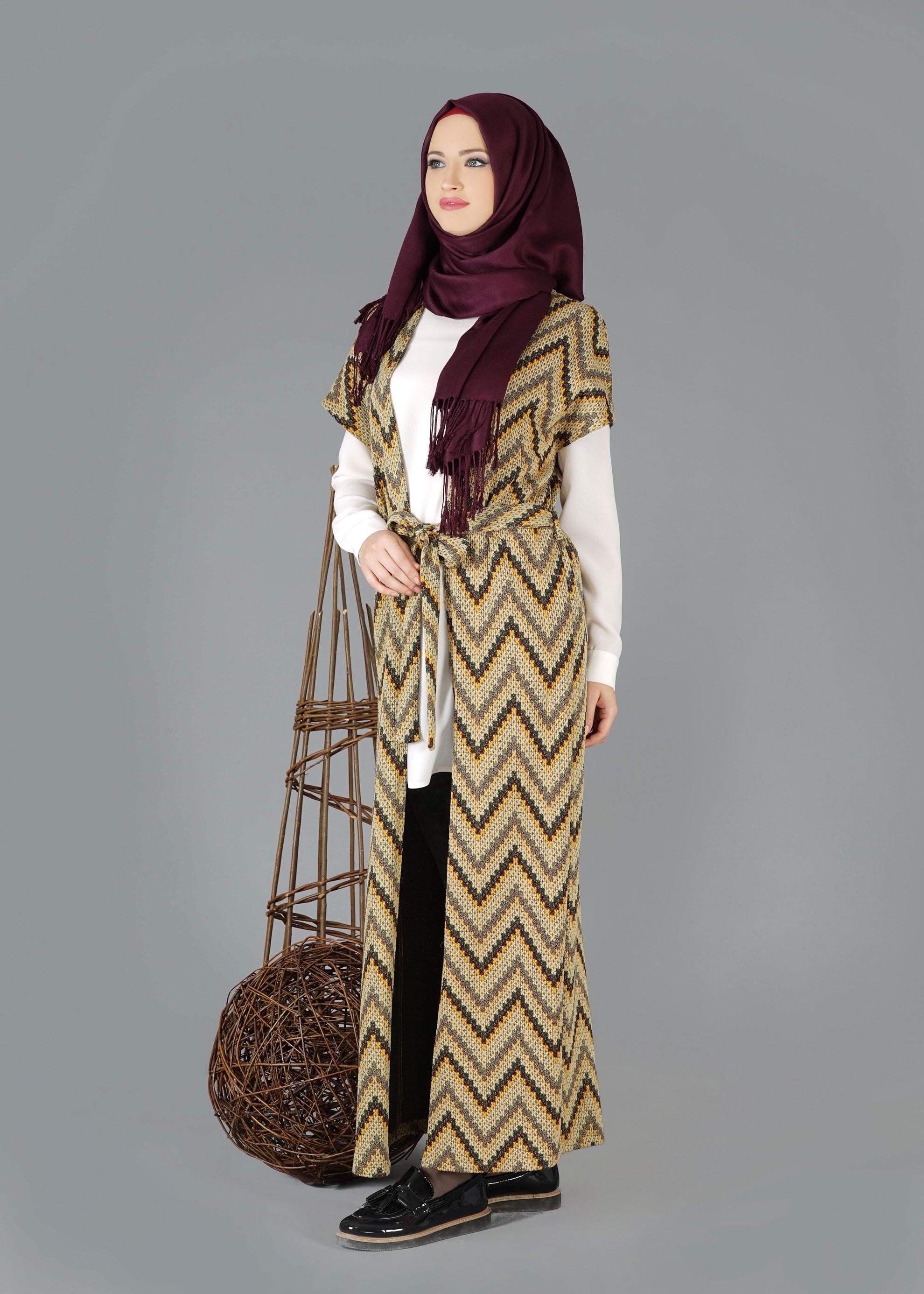 Tesettür giyim HAKİ 4837 YELEK