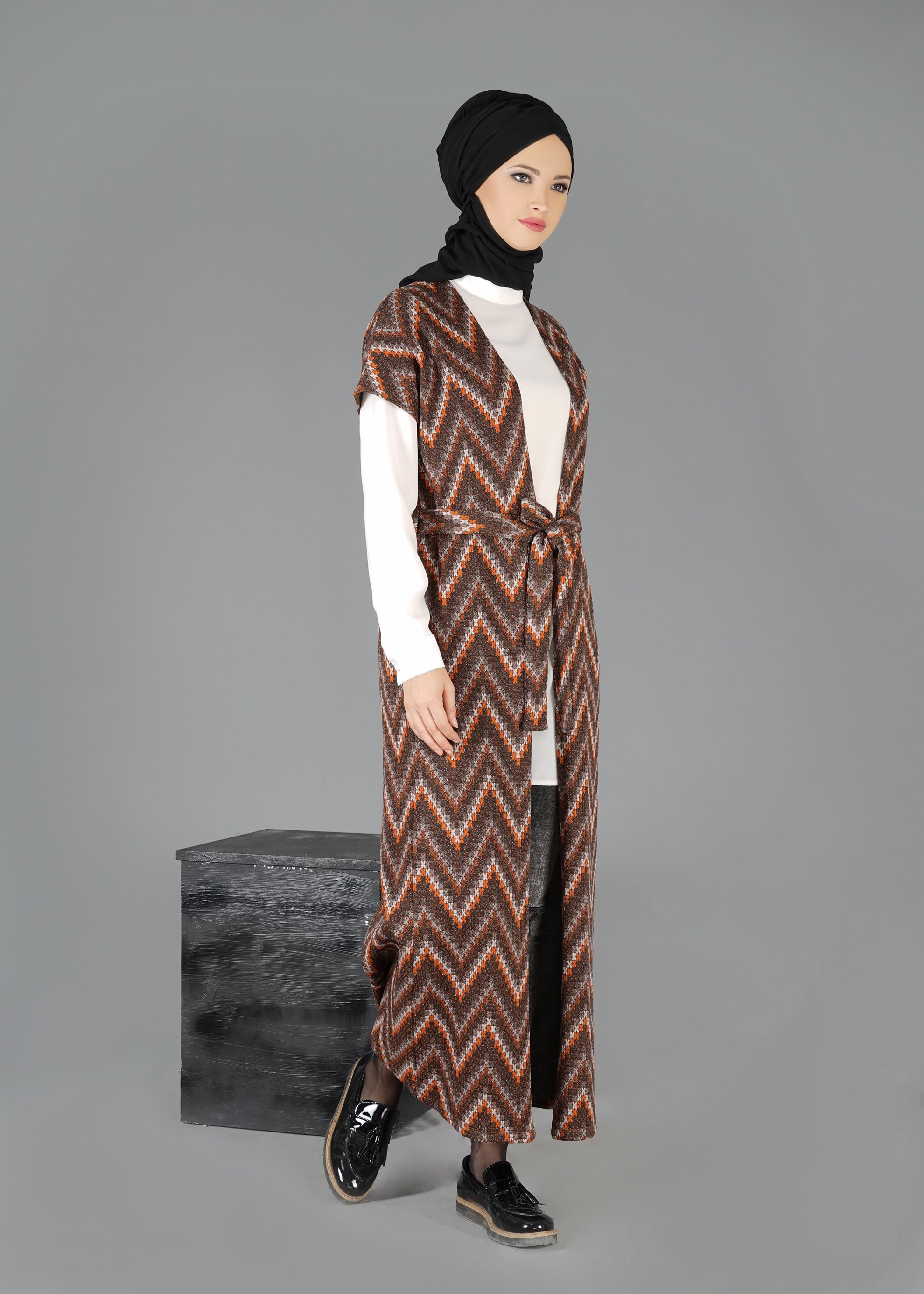 Tesettür giyim TURUNCU 4837 YELEK