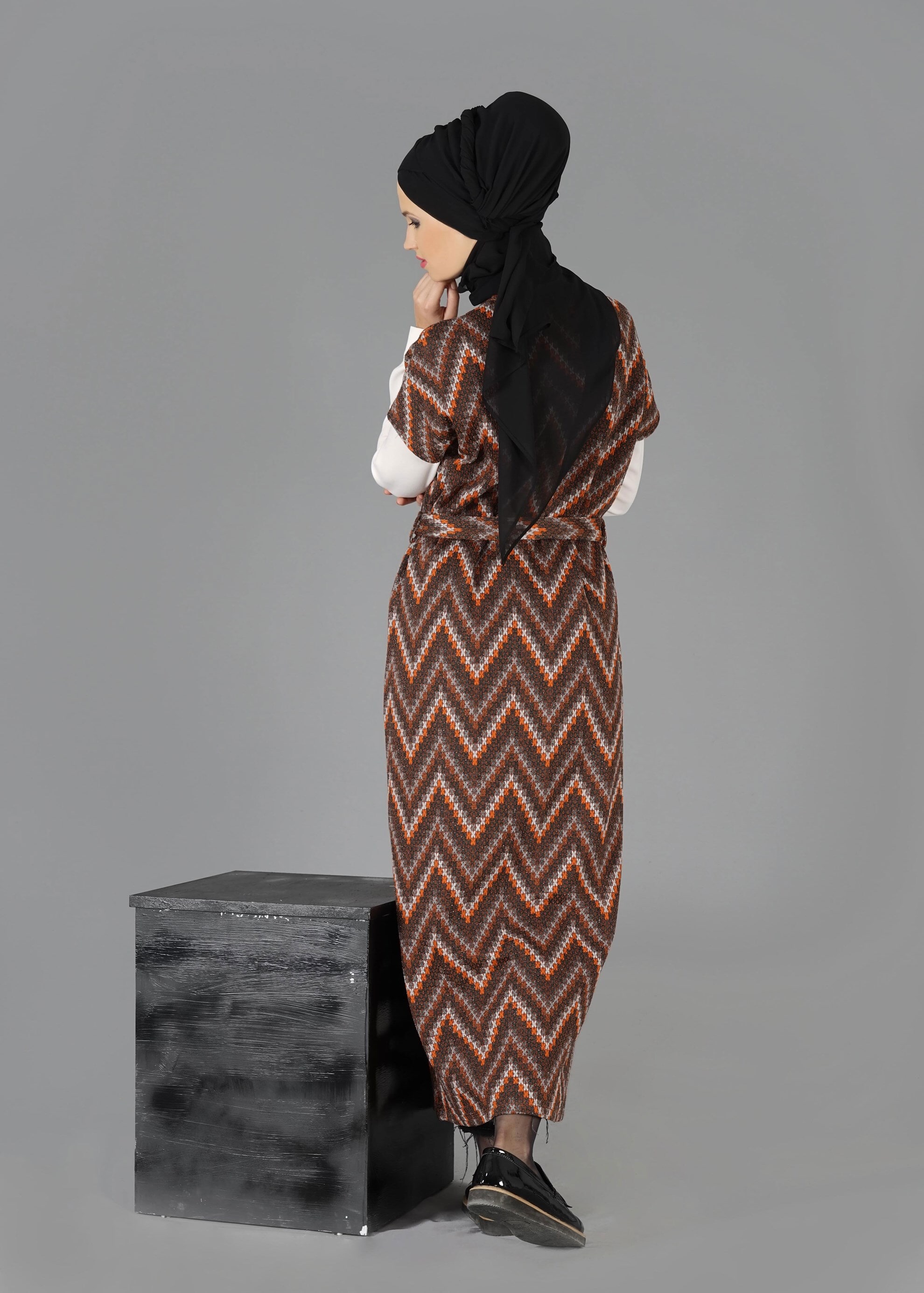 Tesettür giyim TURUNCU 4837 YELEK