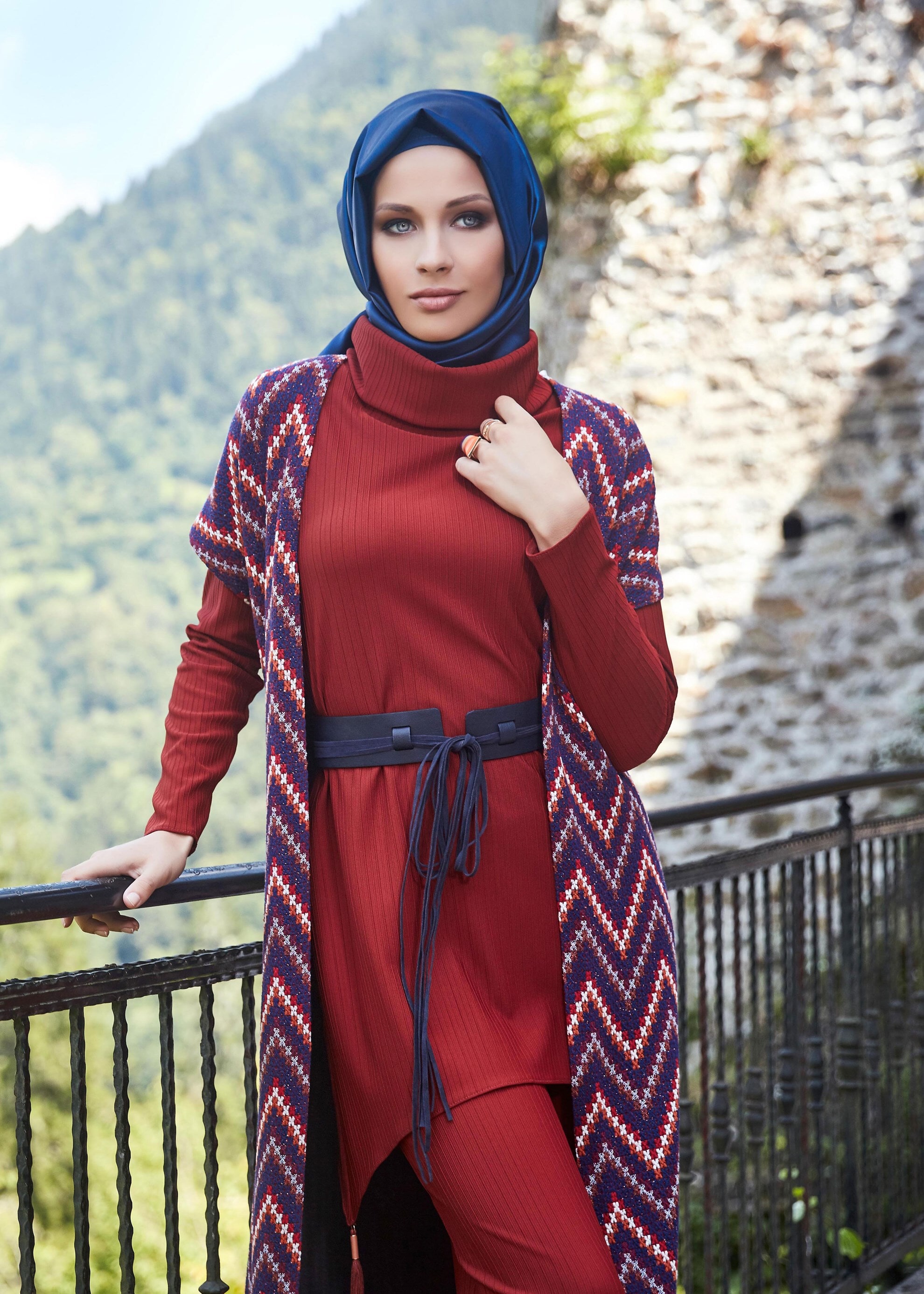 Tesettür giyim LACİVERT 4837 YELEK