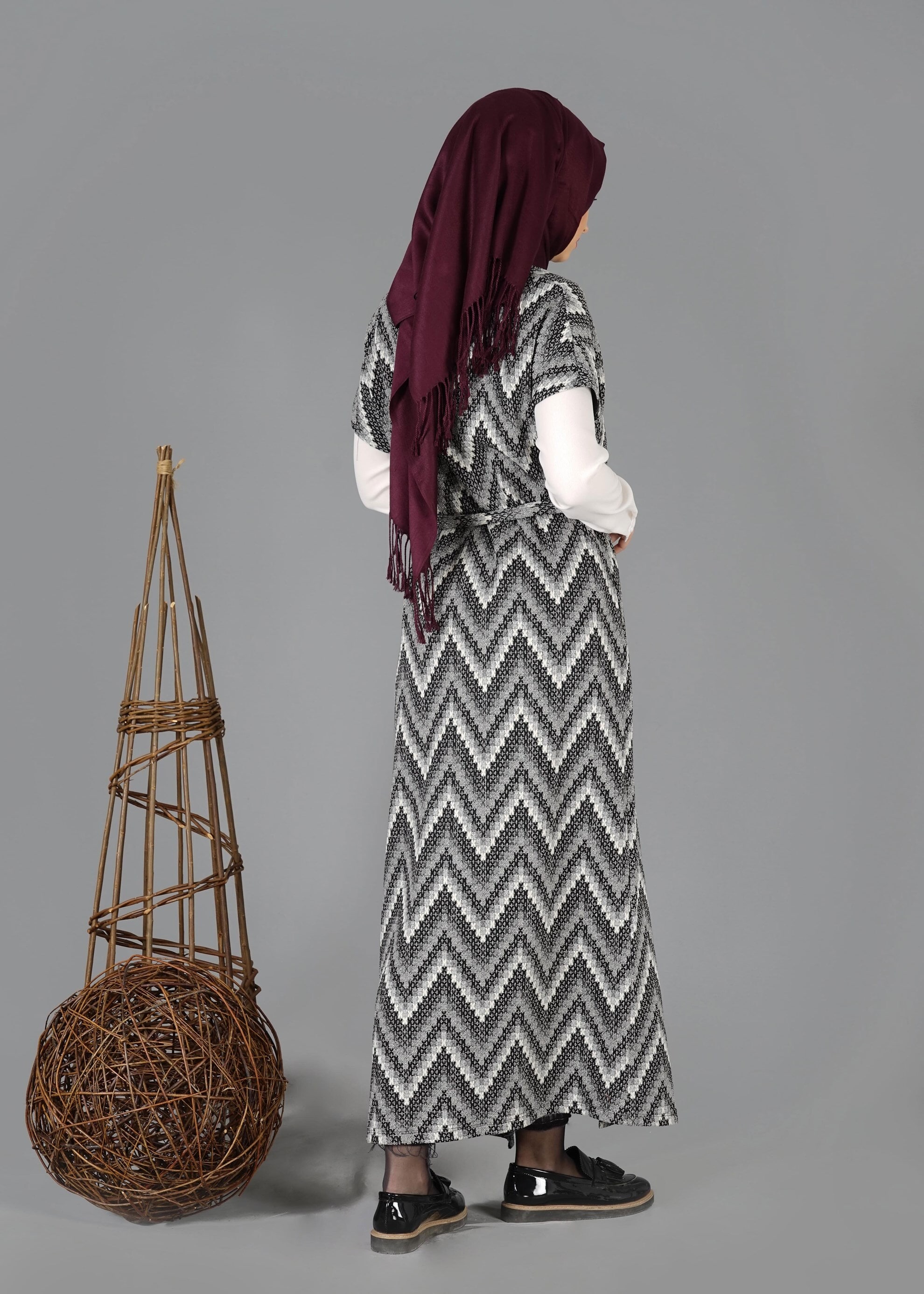 Tesettür giyim GRİ 4837 YELEK