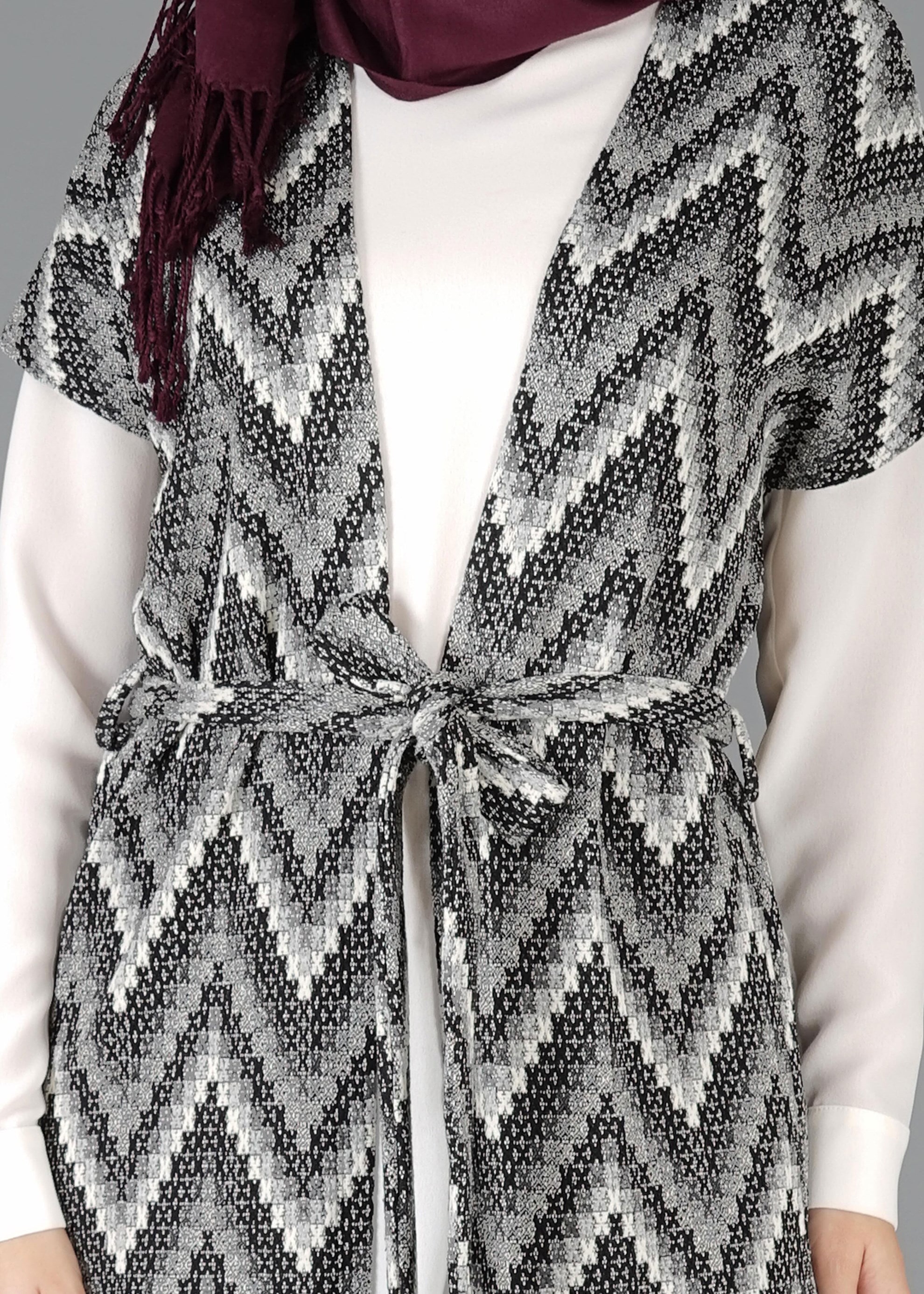 Tesettür giyim GRİ 4837 YELEK