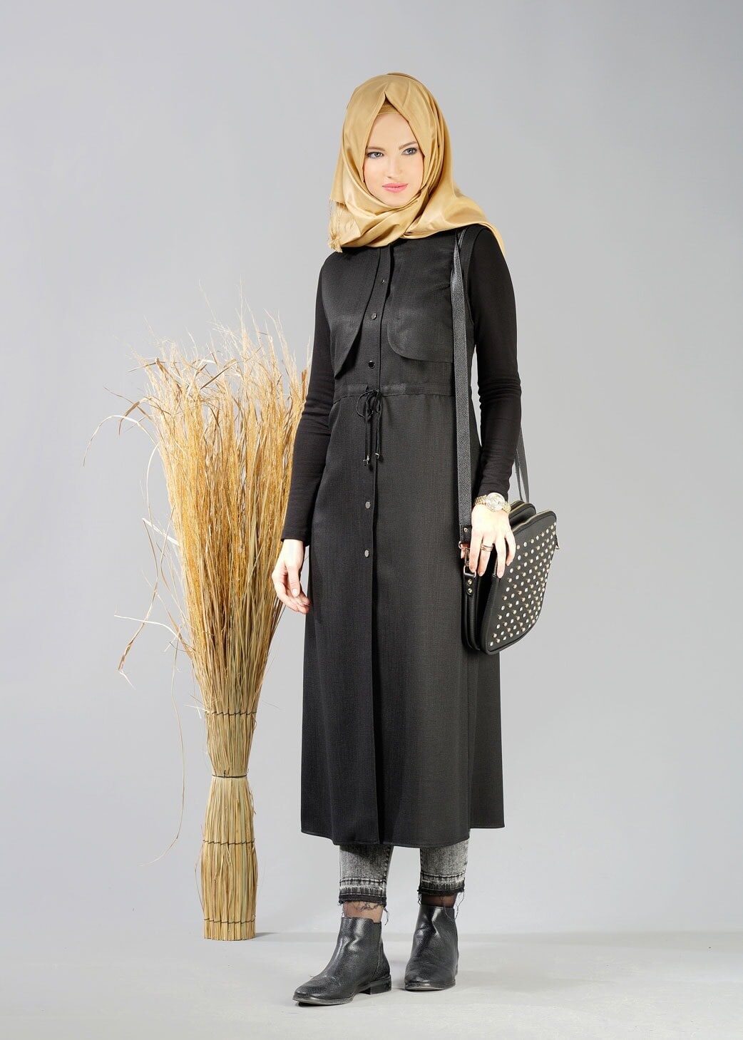 Tesettür giyim SİYAH 4852 YELEK