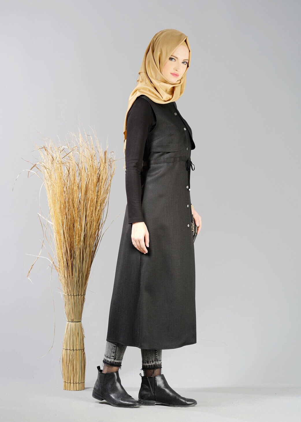 Tesettür giyim SİYAH 4852 YELEK