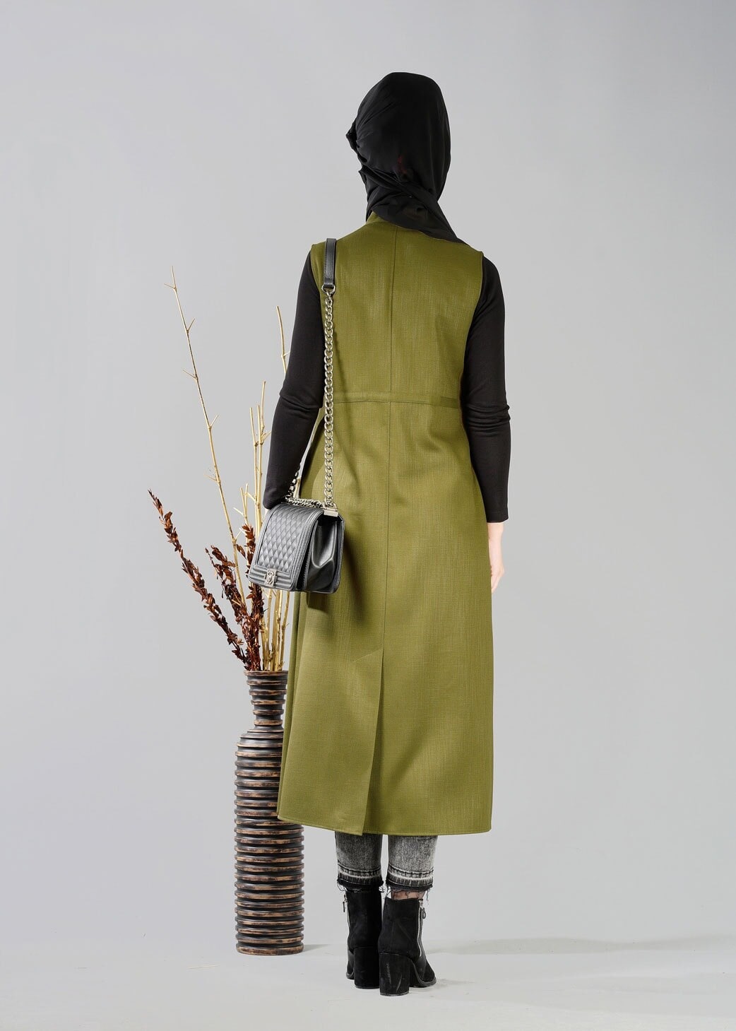 Tesettür giyim YEŞİL 4852 YELEK