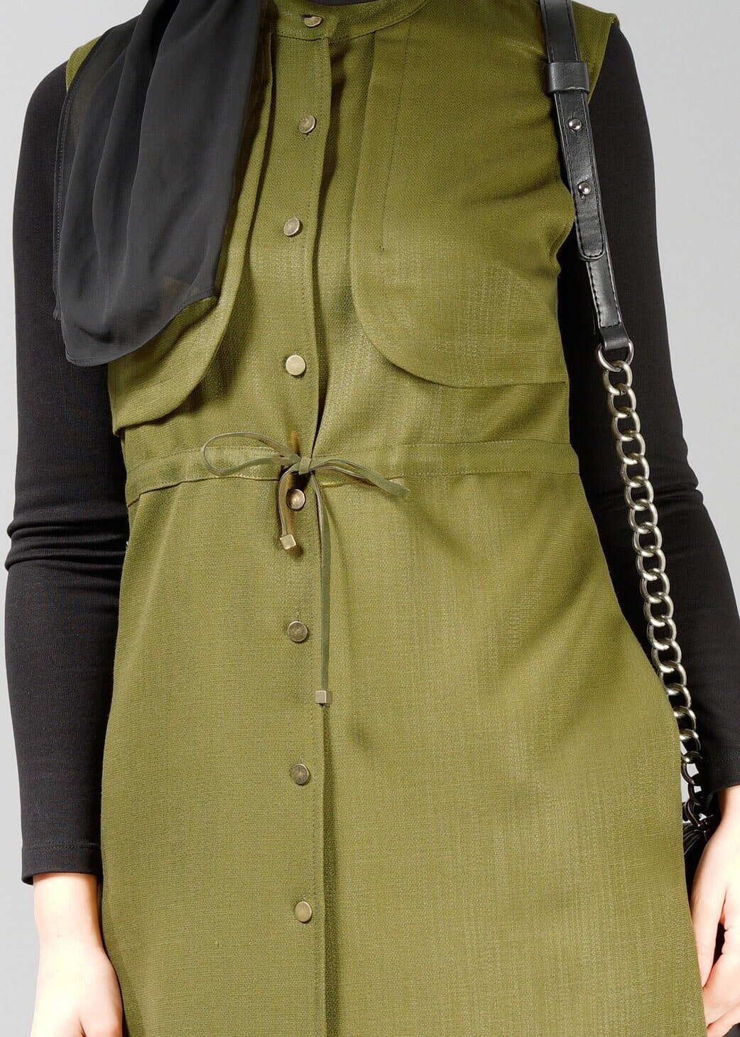 Tesettür giyim YEŞİL 4852 YELEK