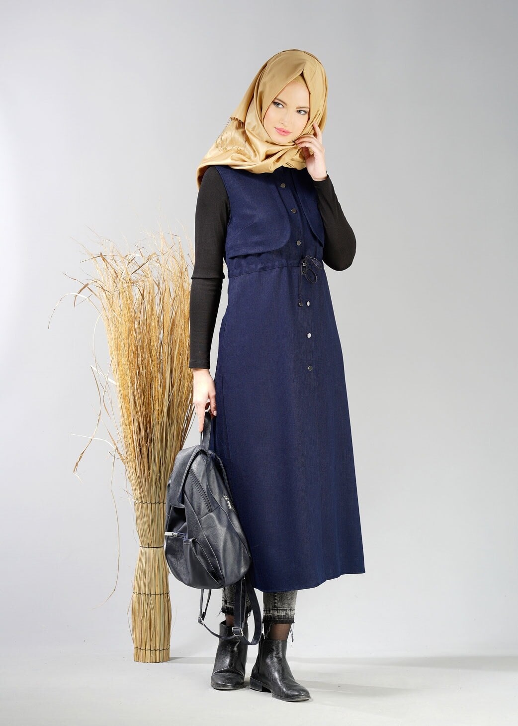 Tesettür giyim LACİVERT 4852 YELEK