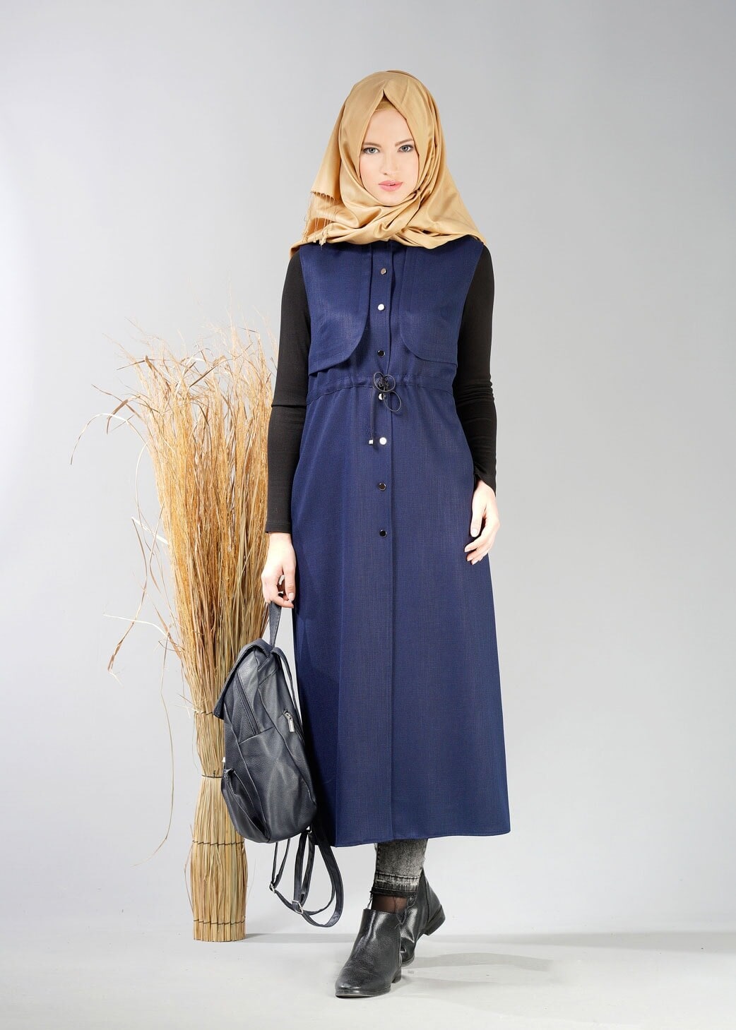 Tesettür giyim LACİVERT 4852 YELEK