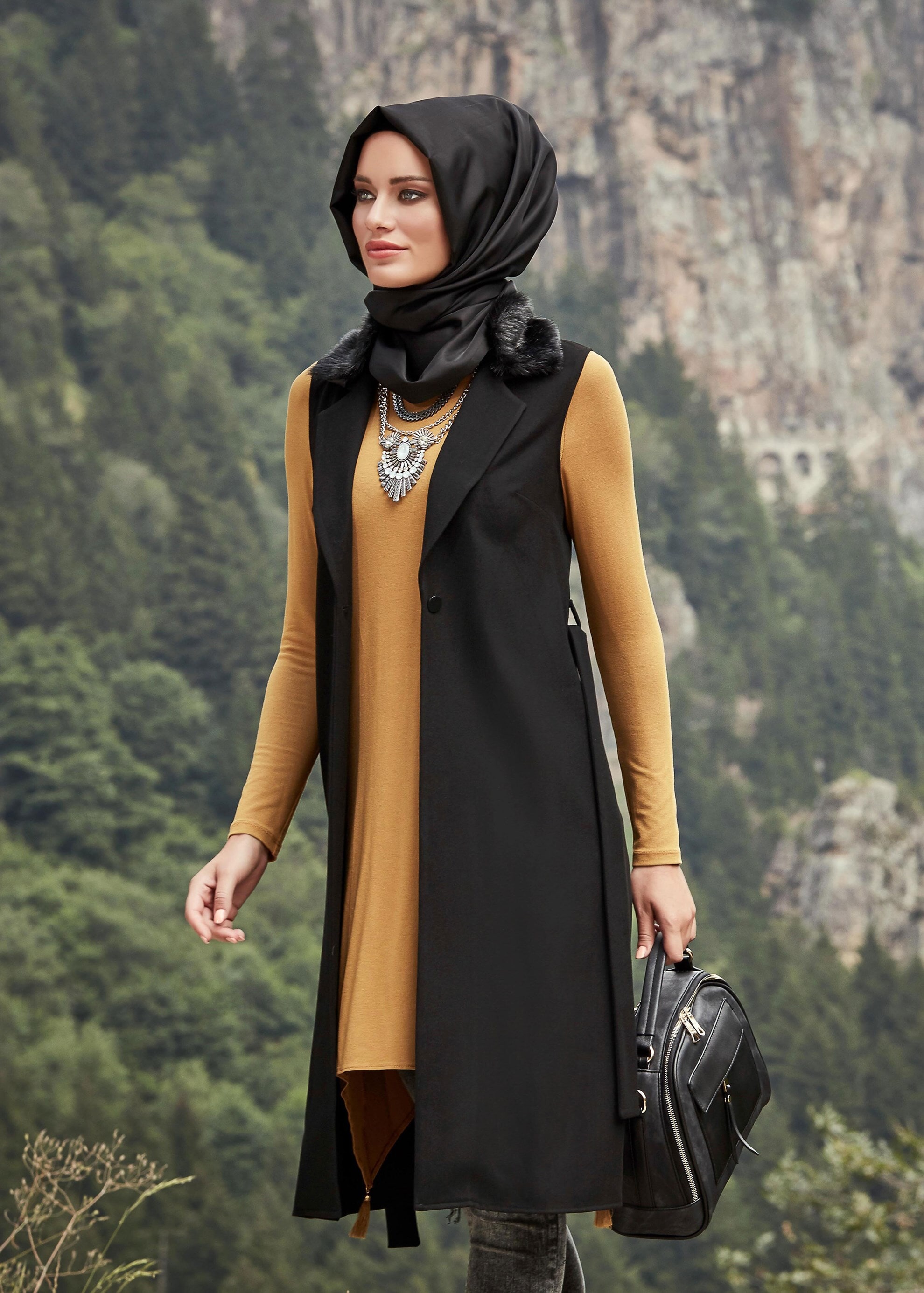 Tesettür giyim SİYAH 4868 YELEK