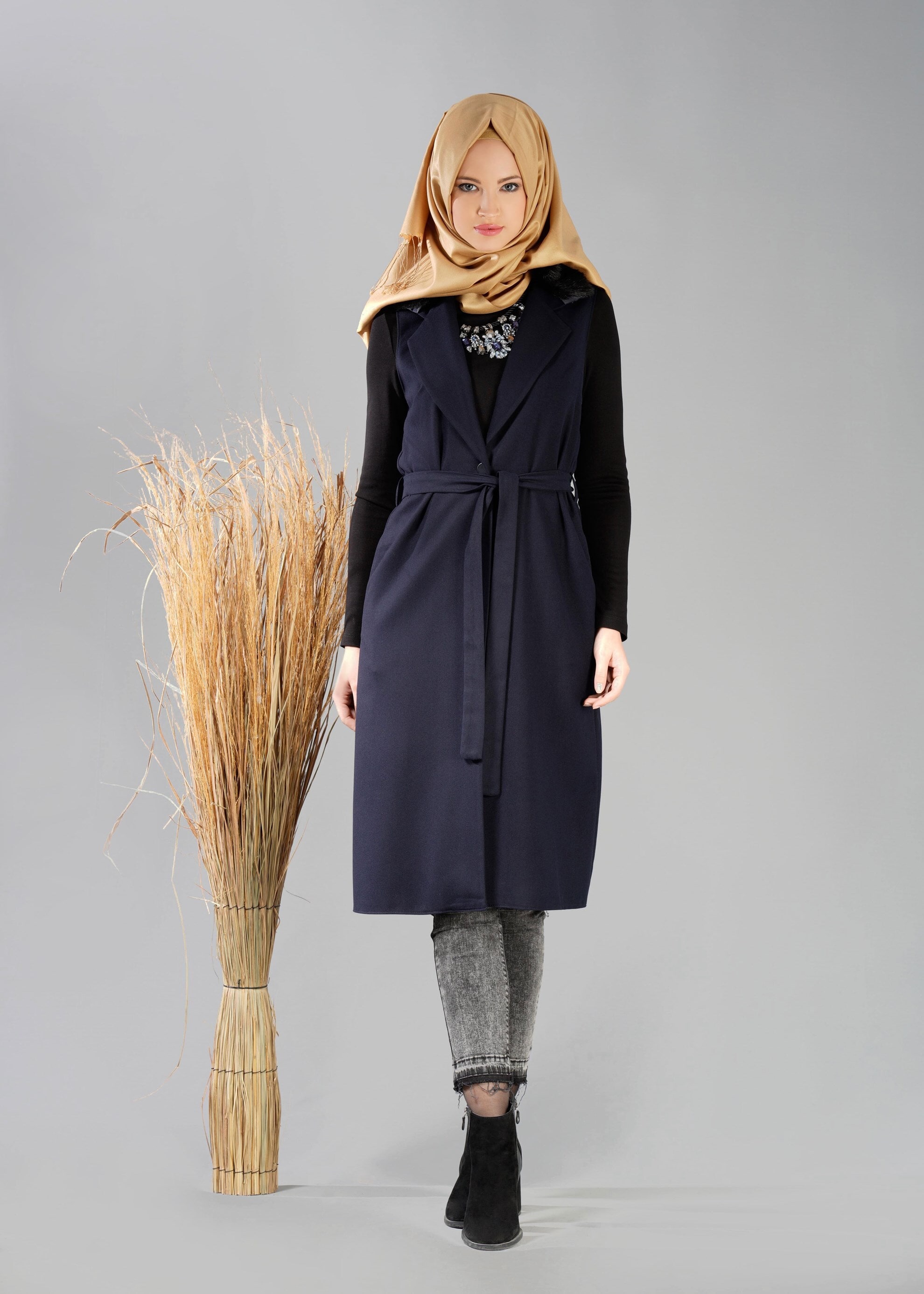 Tesettür giyim LACİVERT 4868 YELEK