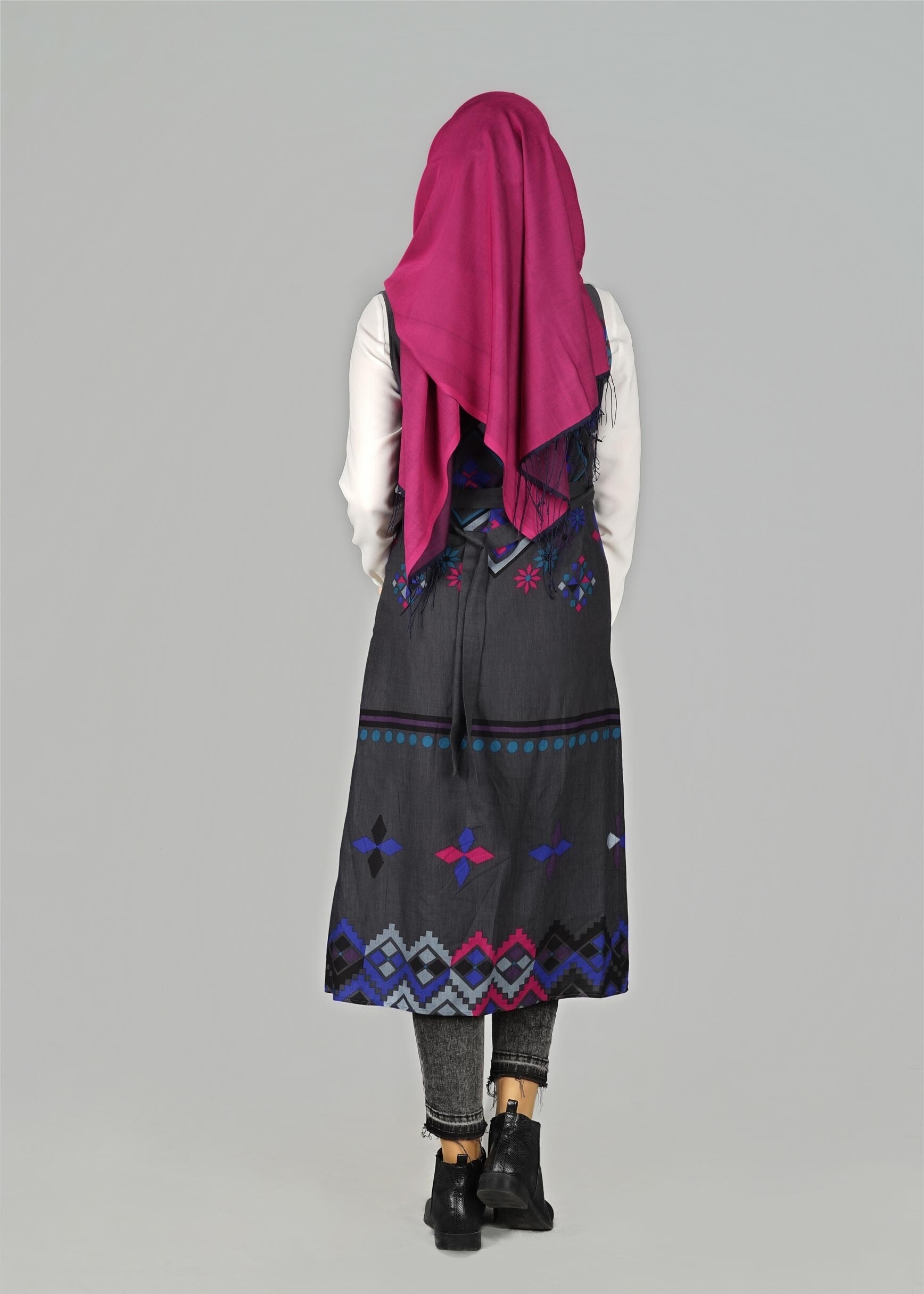 Tesettür giyim GRİ 4901 YELEK