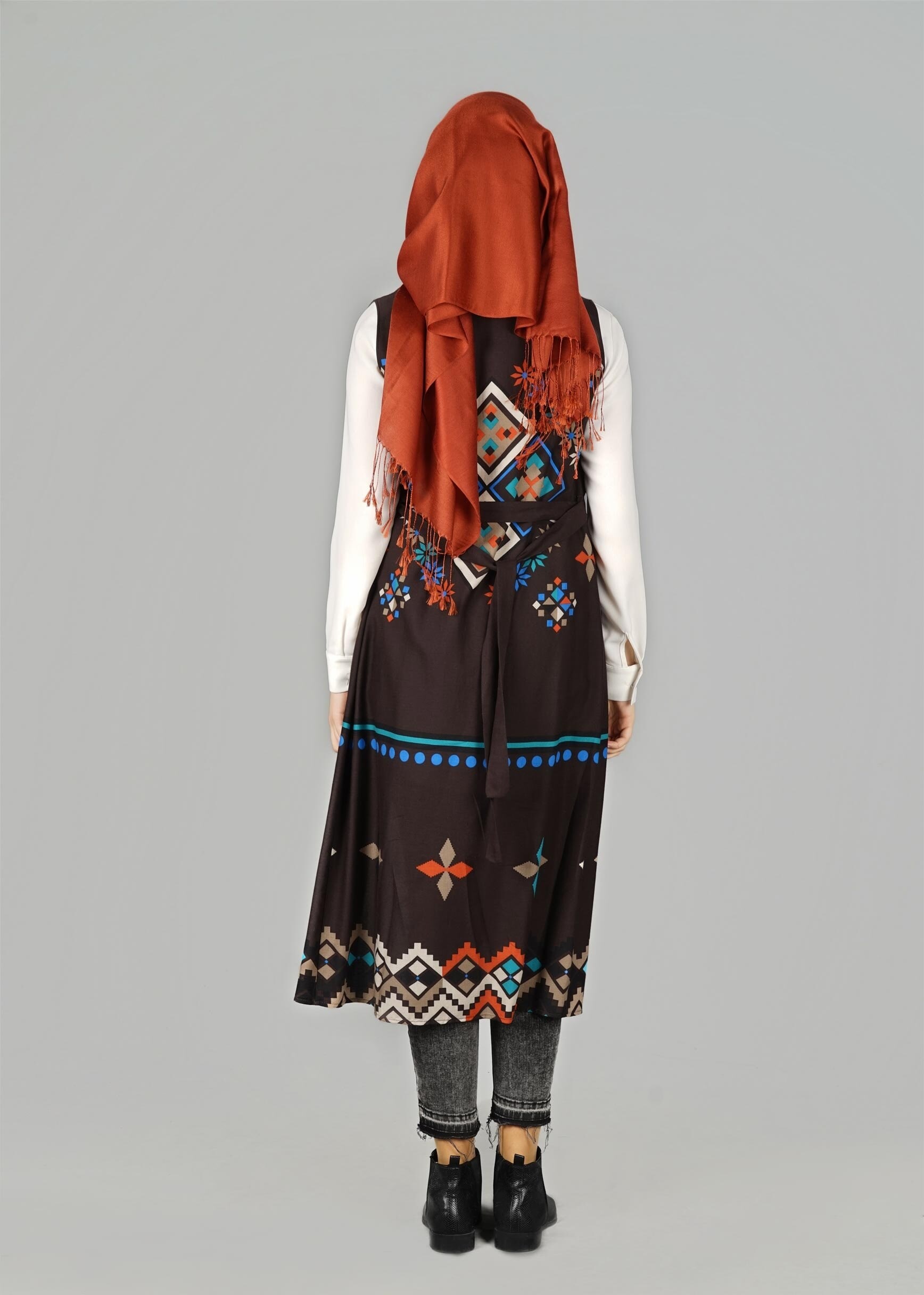 Tesettür giyim KAHVE 4901 YELEK