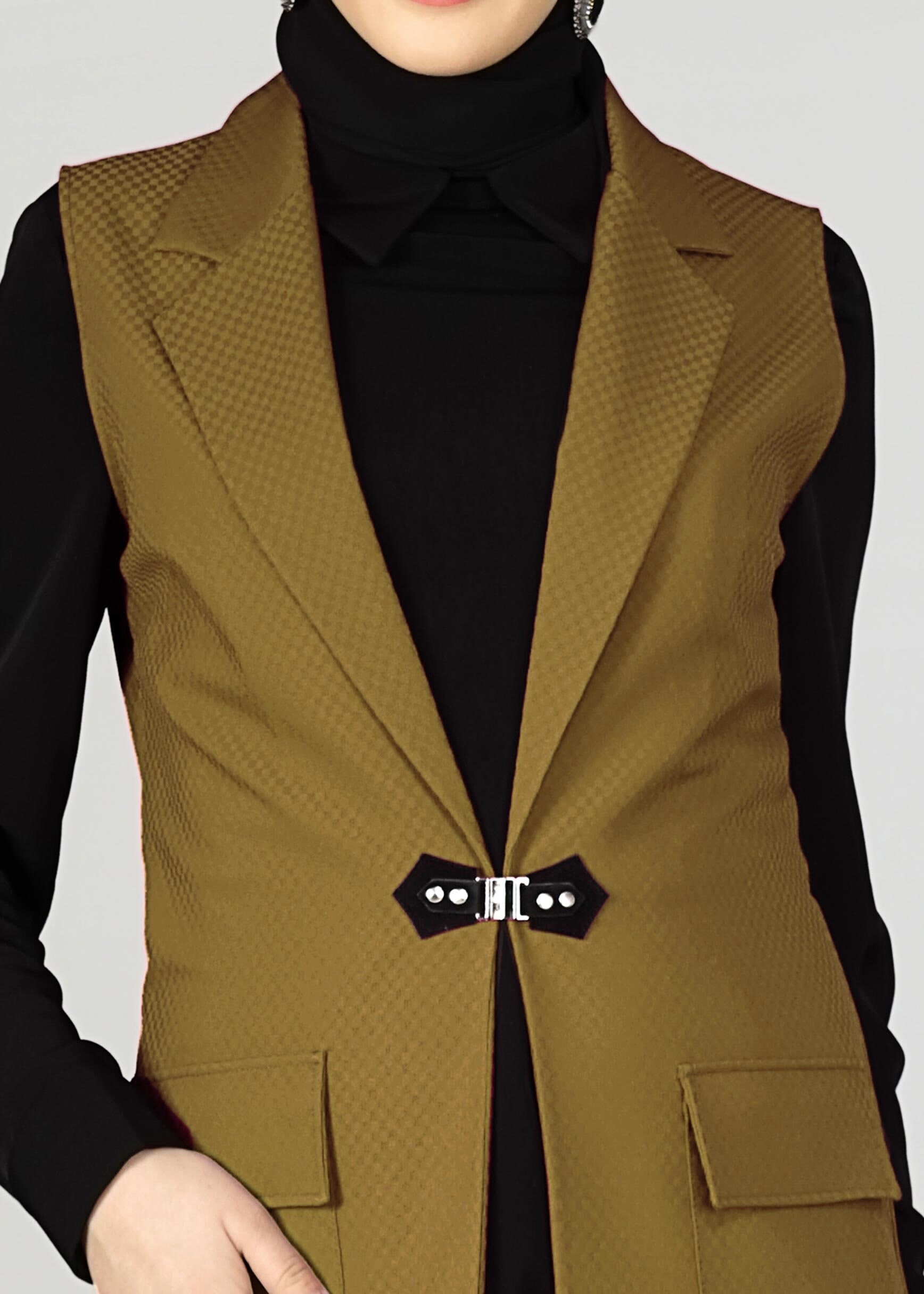 Tesettür giyim SARI 4956 YELEK