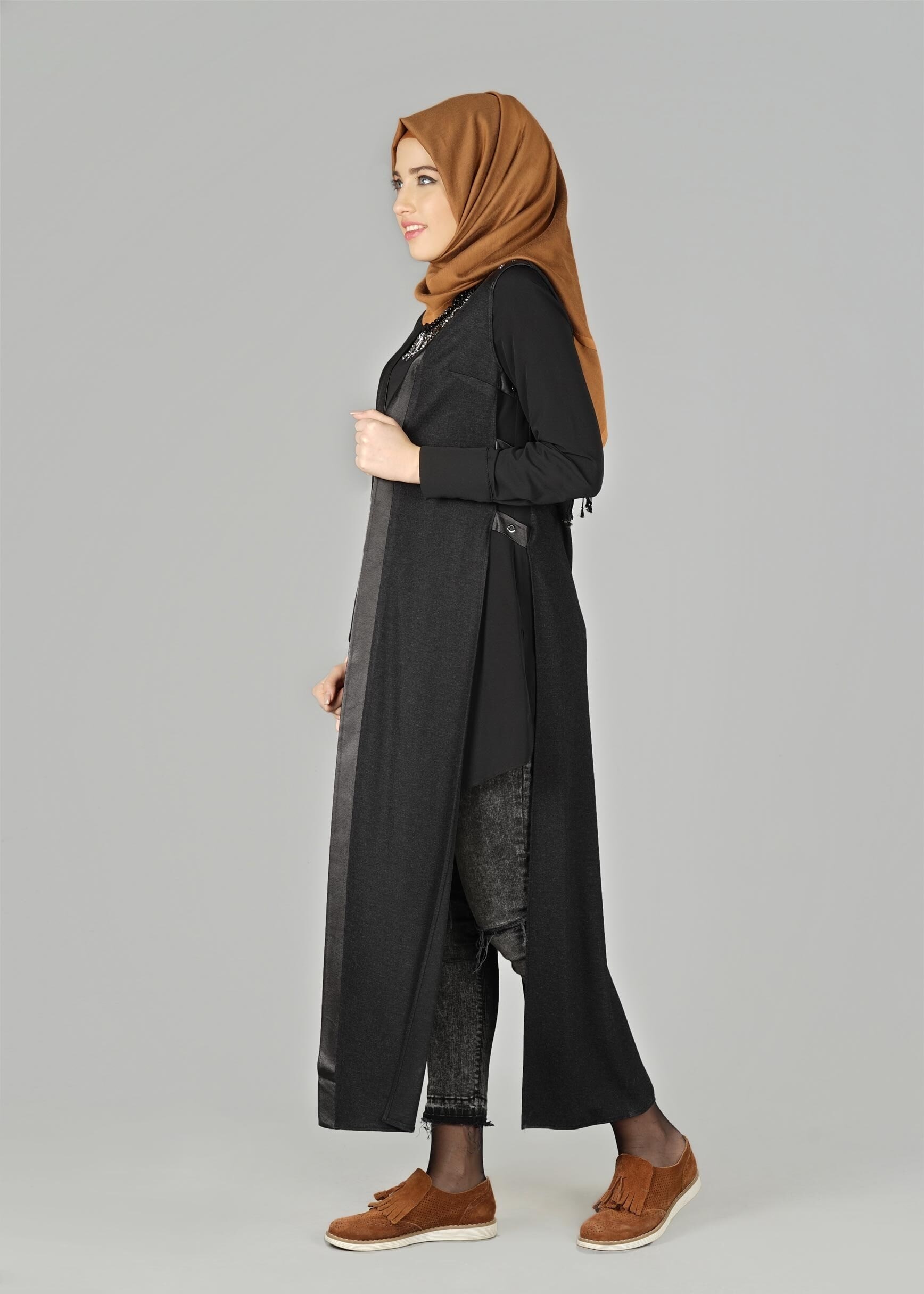 Tesettür giyim SİYAH 4958 YELEK