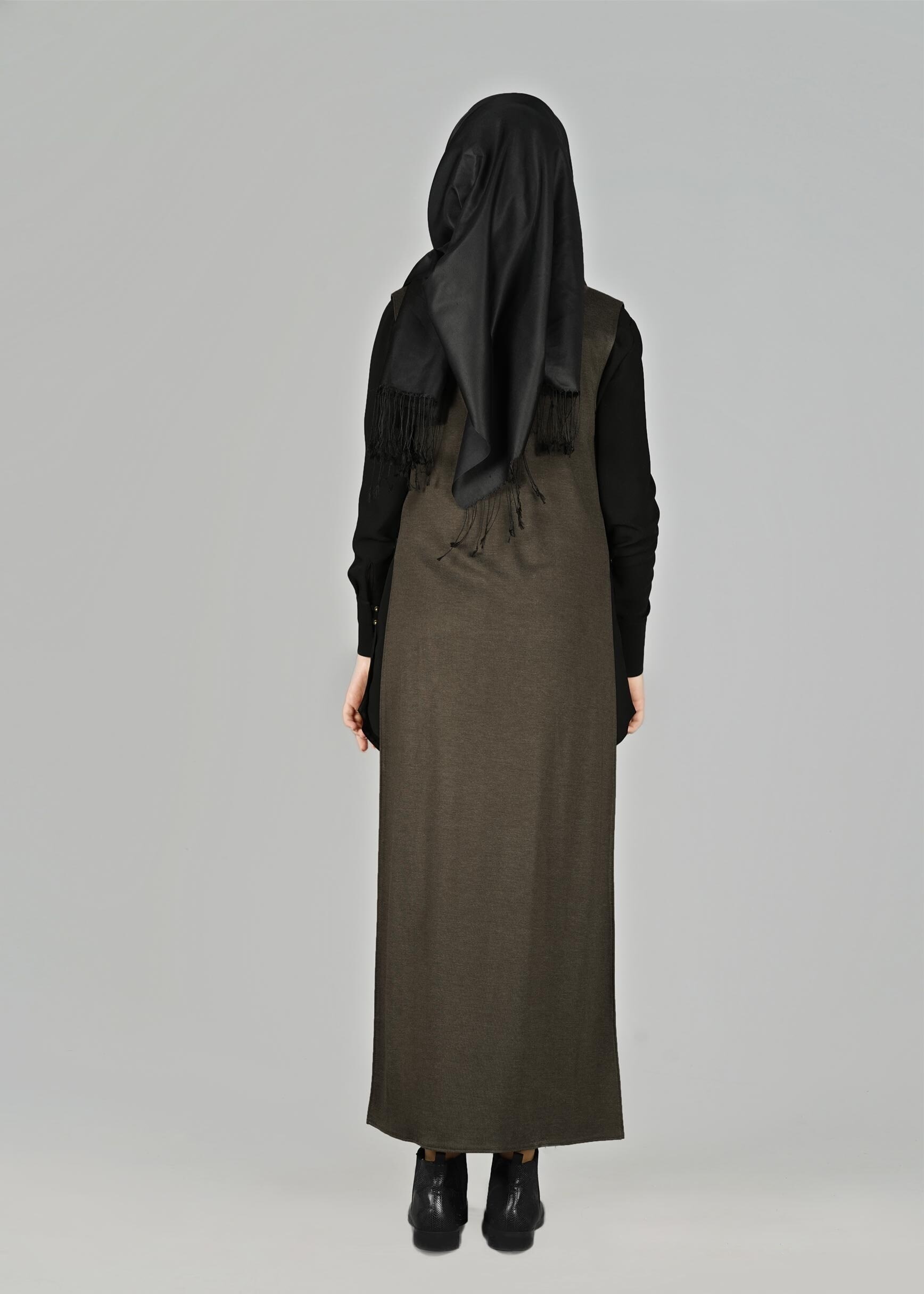 Tesettür giyim HAKİ 4958 YELEK