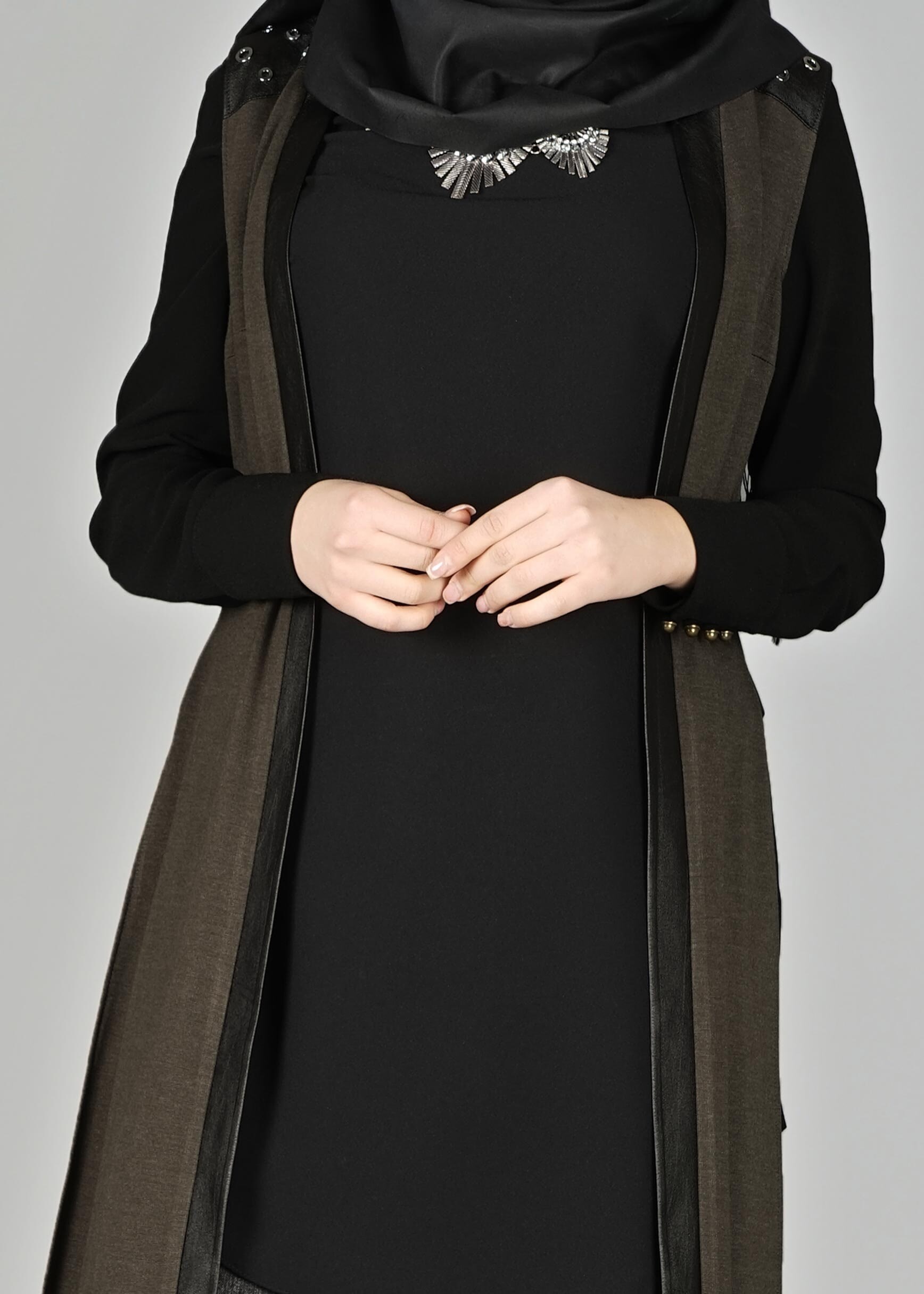 Tesettür giyim HAKİ 4958 YELEK